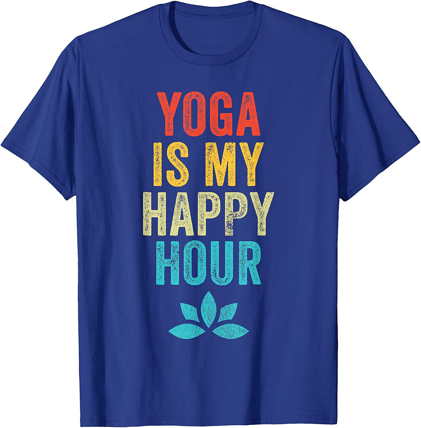 Yoga Is My Happy Hour T-shirt Funny Retro Graphic Tee