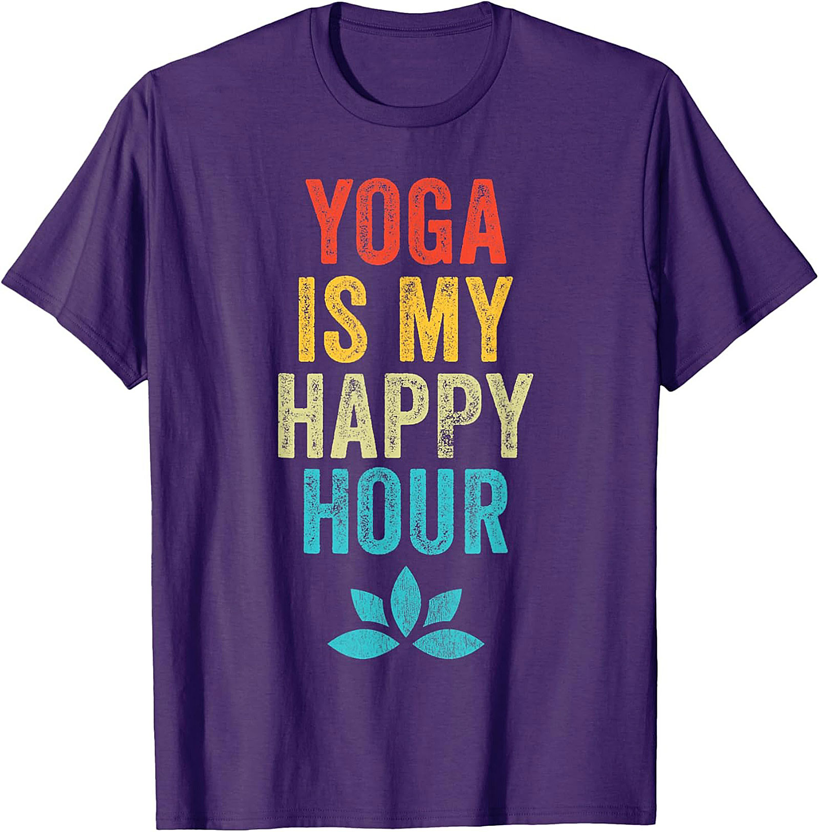 Yoga Is My Happy Hour T-shirt Funny Retro Graphic Tee