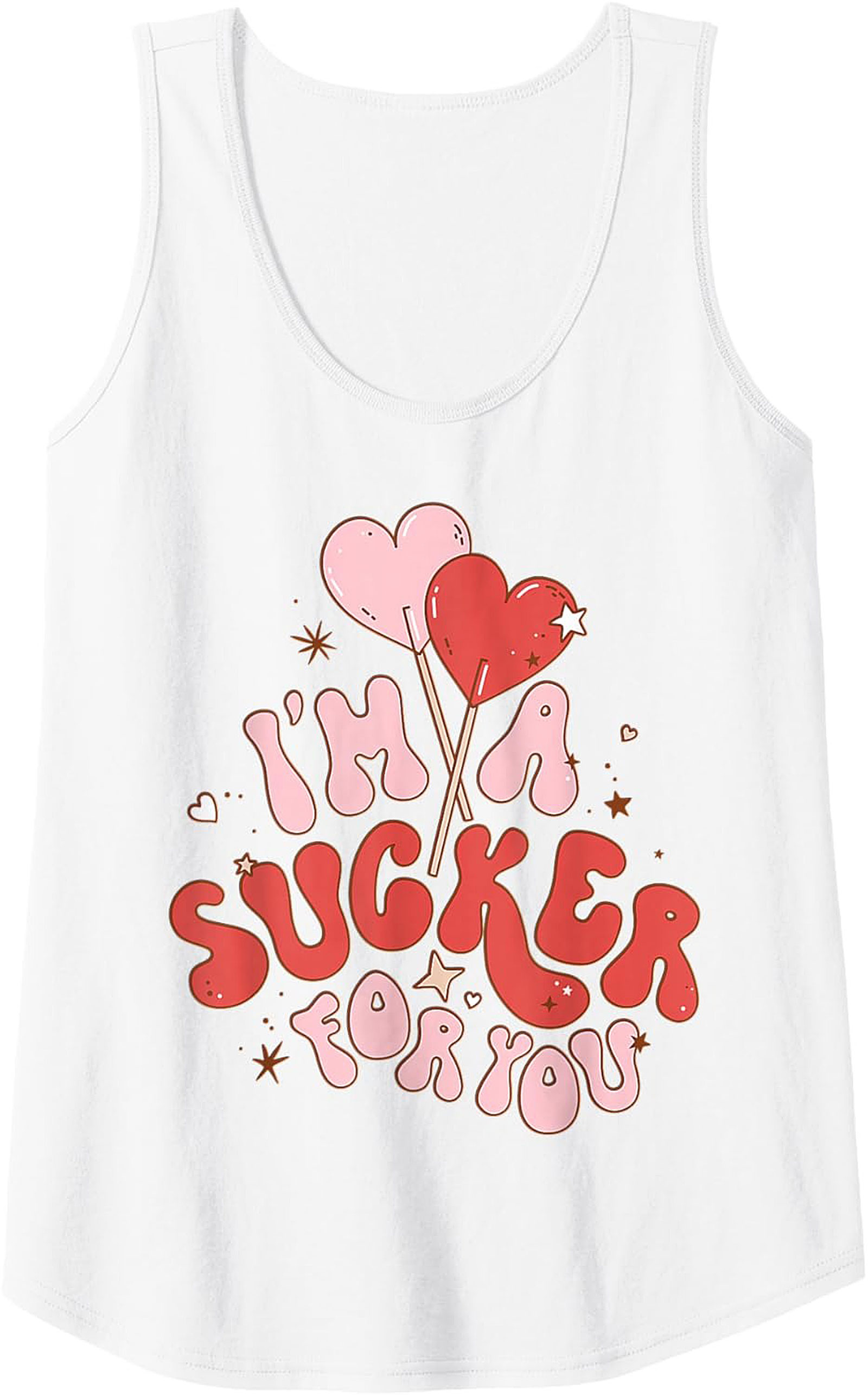 Retro "Sucker For You" Romantic Graphic Tank Top