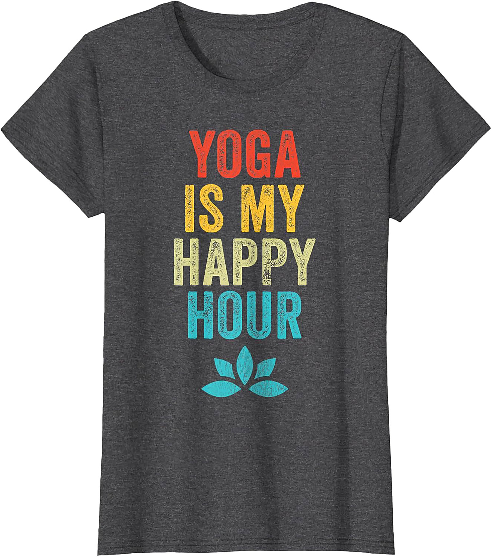 Yoga Is My Happy Hour T-shirt Funny Retro Graphic Tee