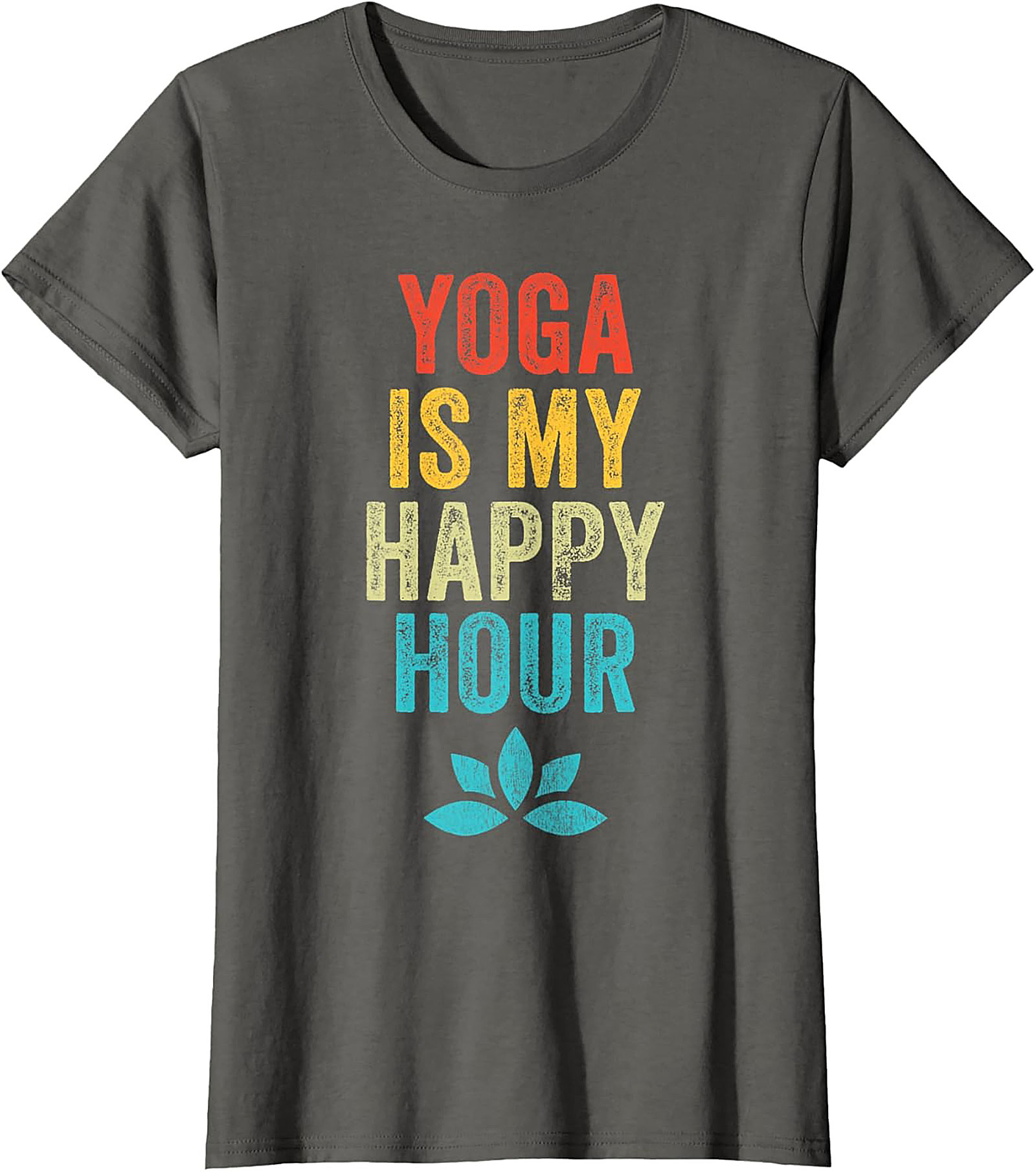 Yoga Is My Happy Hour T-shirt Funny Retro Graphic Tee
