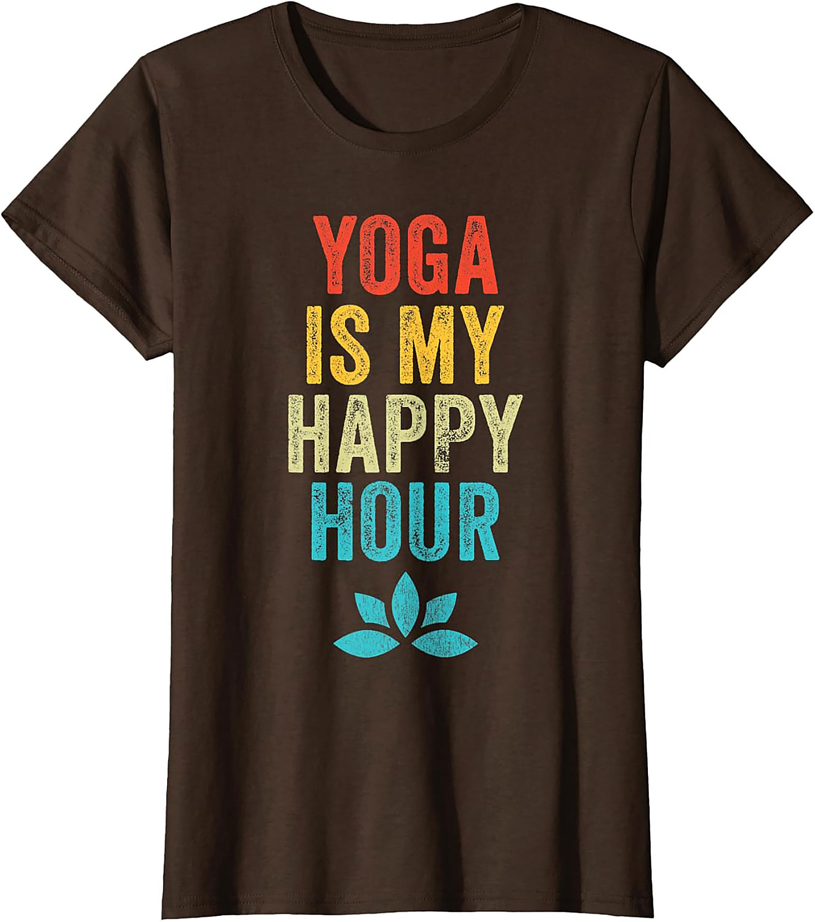 Yoga Is My Happy Hour T-shirt Funny Retro Graphic Tee