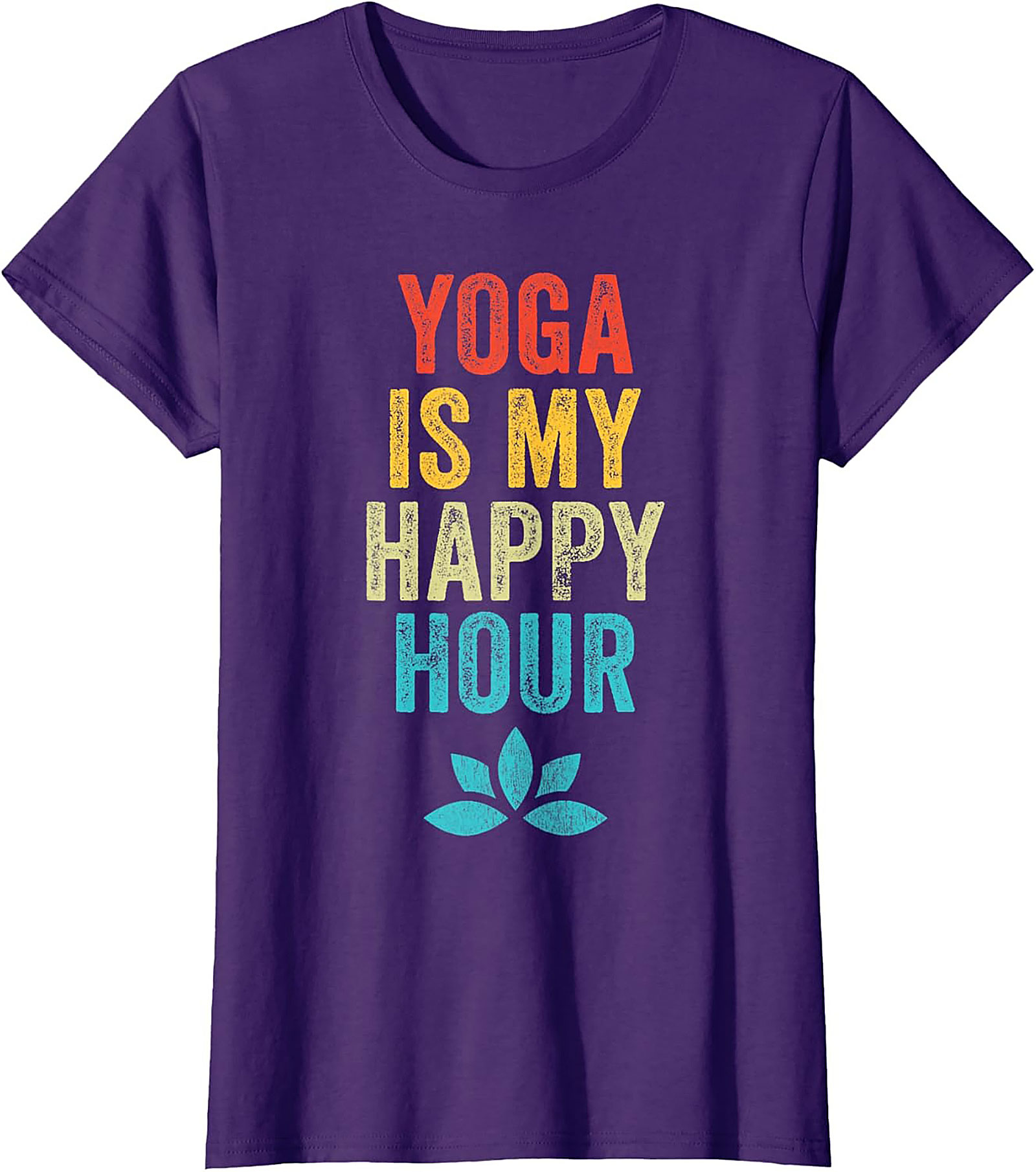 Yoga Is My Happy Hour T-shirt Funny Retro Graphic Tee
