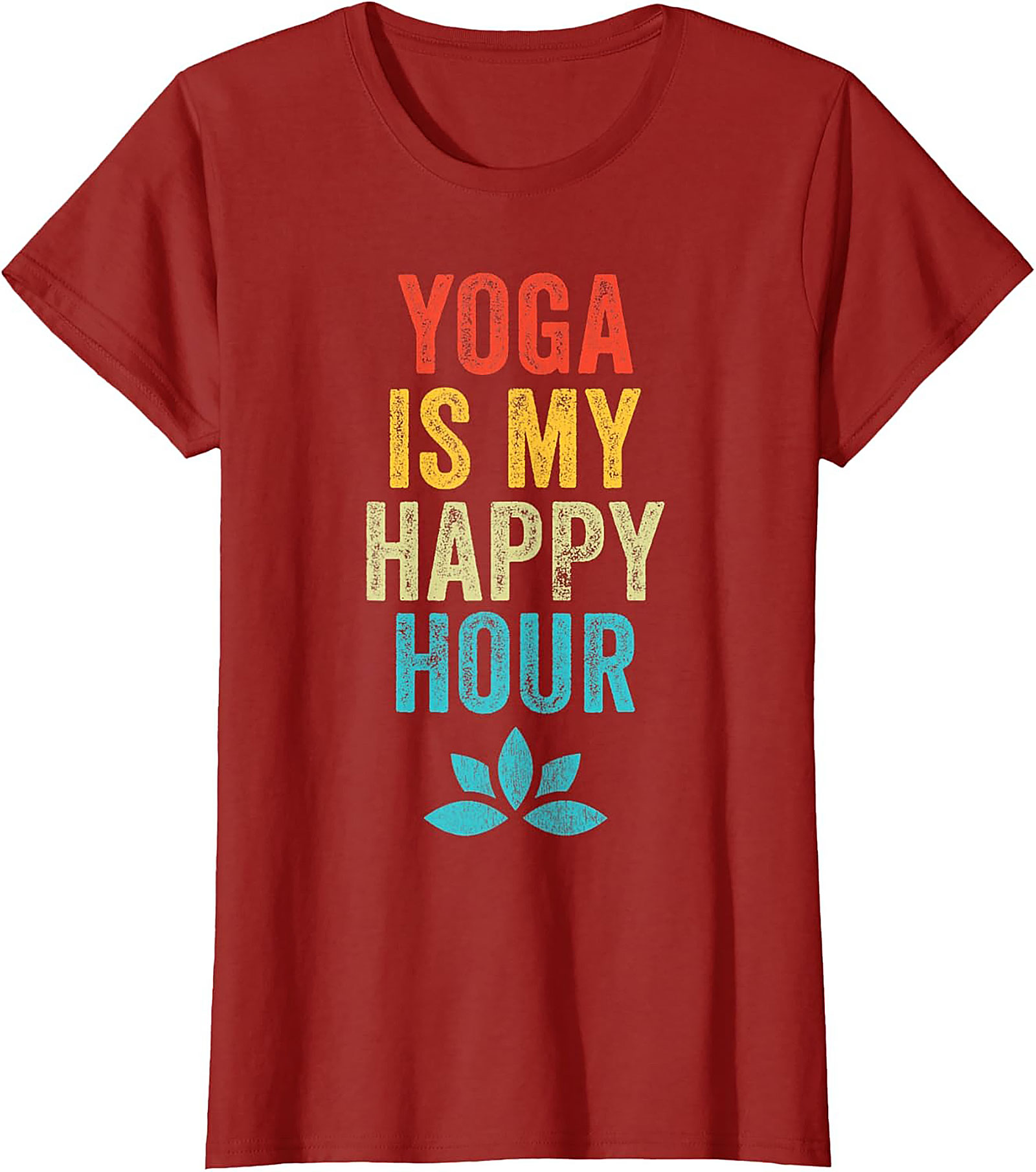 Yoga Is My Happy Hour T-shirt Funny Retro Graphic Tee