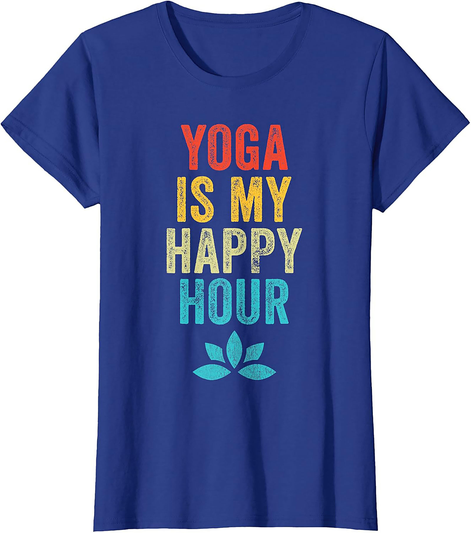 Yoga Is My Happy Hour T-shirt Funny Retro Graphic Tee