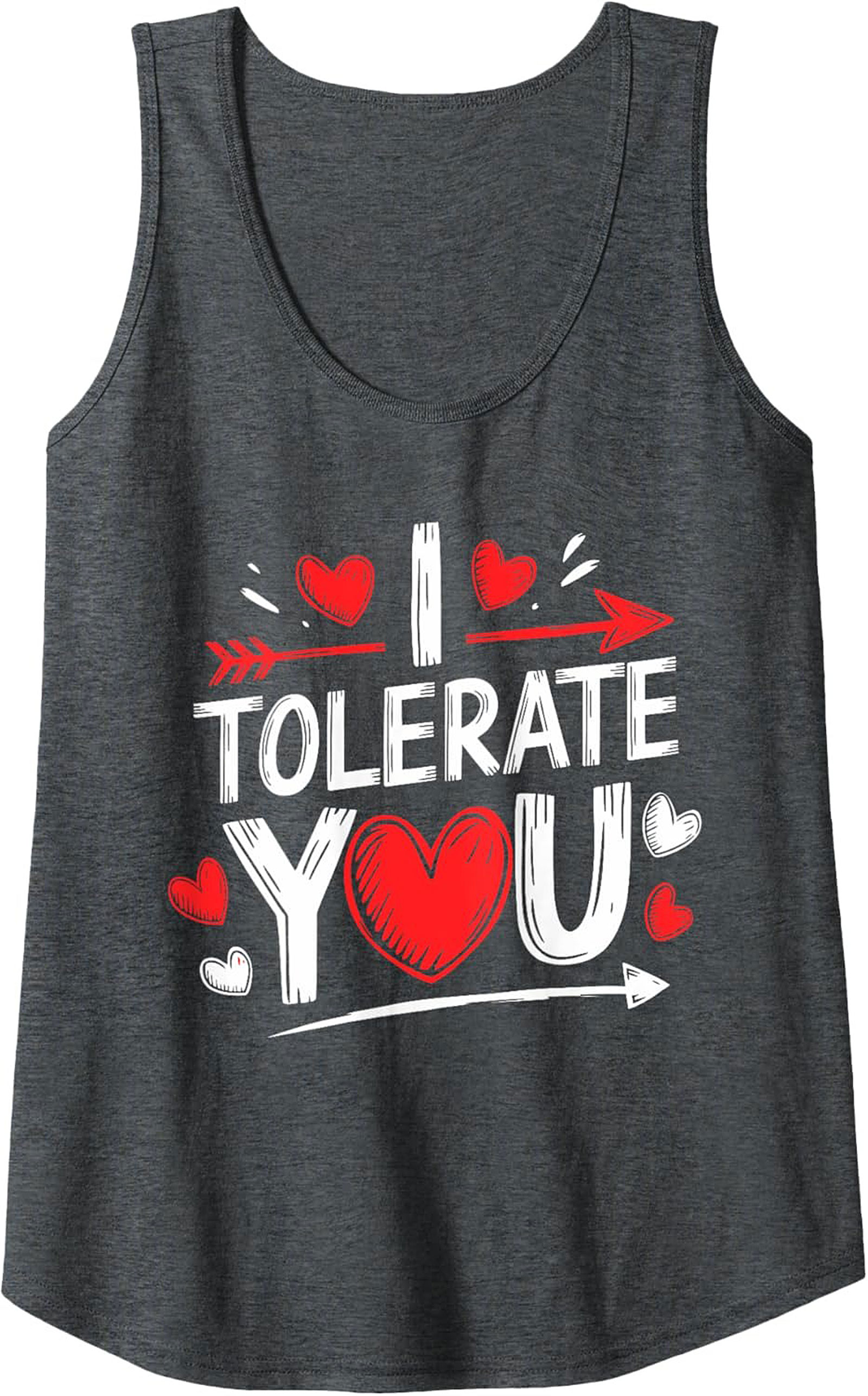 Funny "I Tolerate You" Sarcastic Relationship Graphic Tank Top