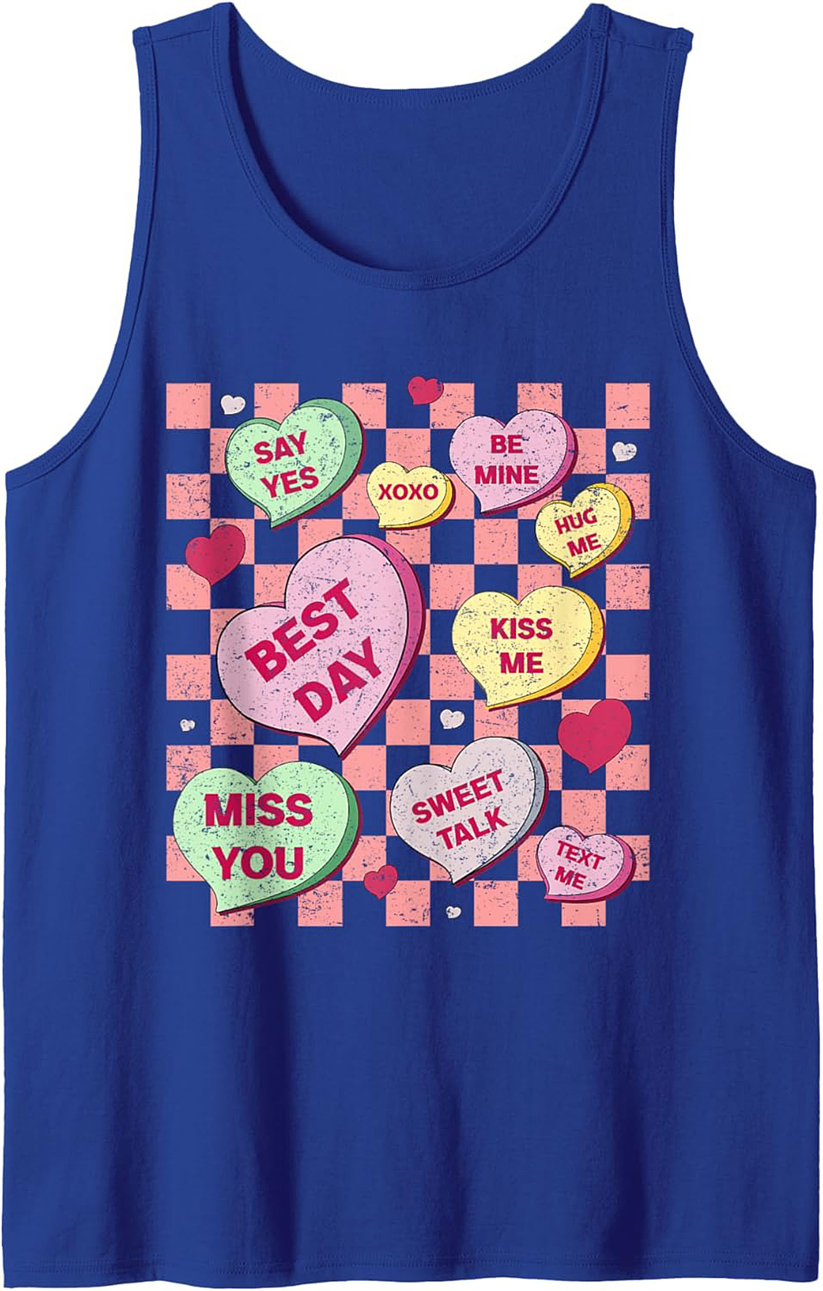 Conversation Heart Graphic Tank Sweet Retro Sleeveless Shirt
