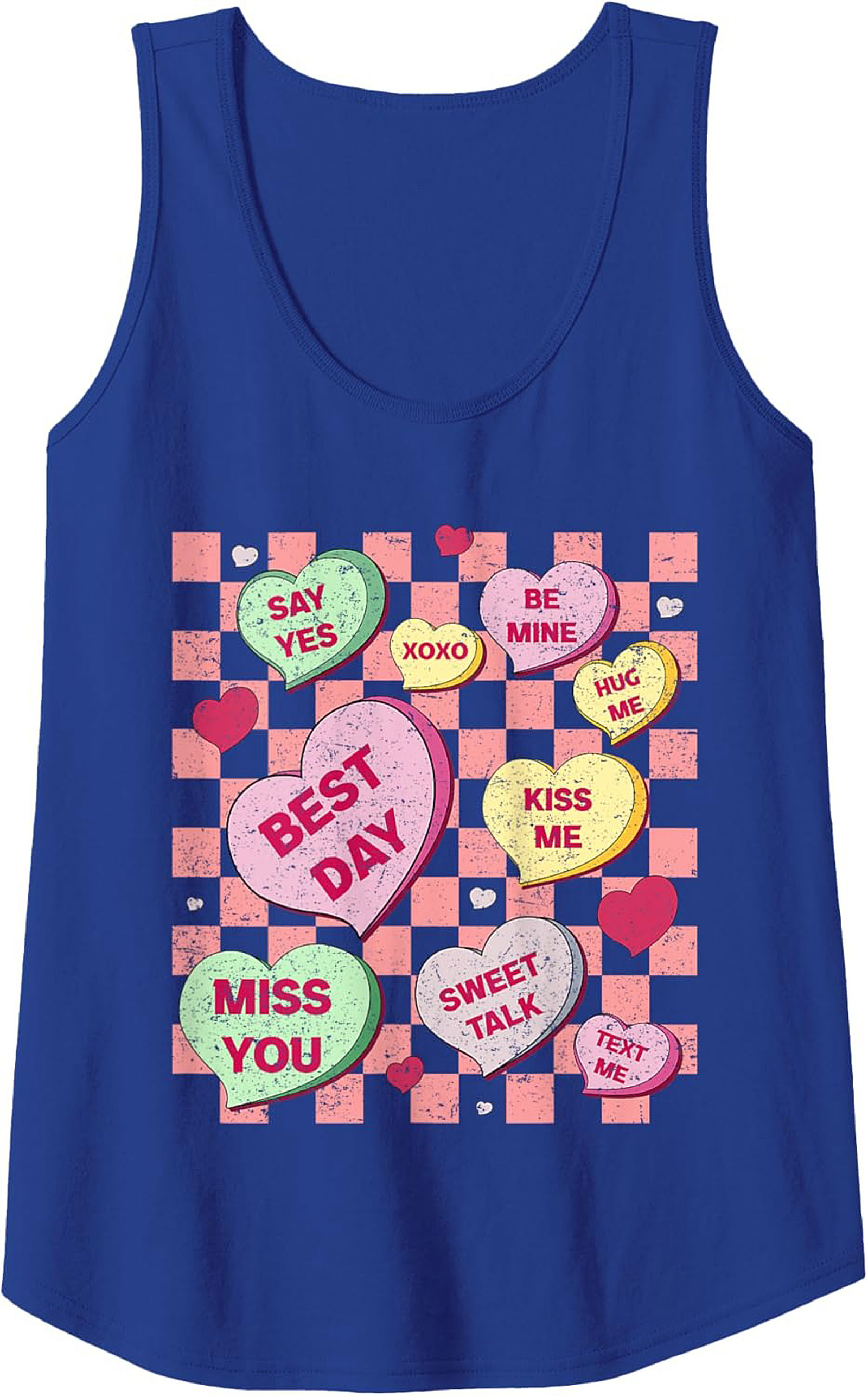 Conversation Heart Graphic Tank Sweet Retro Sleeveless Shirt
