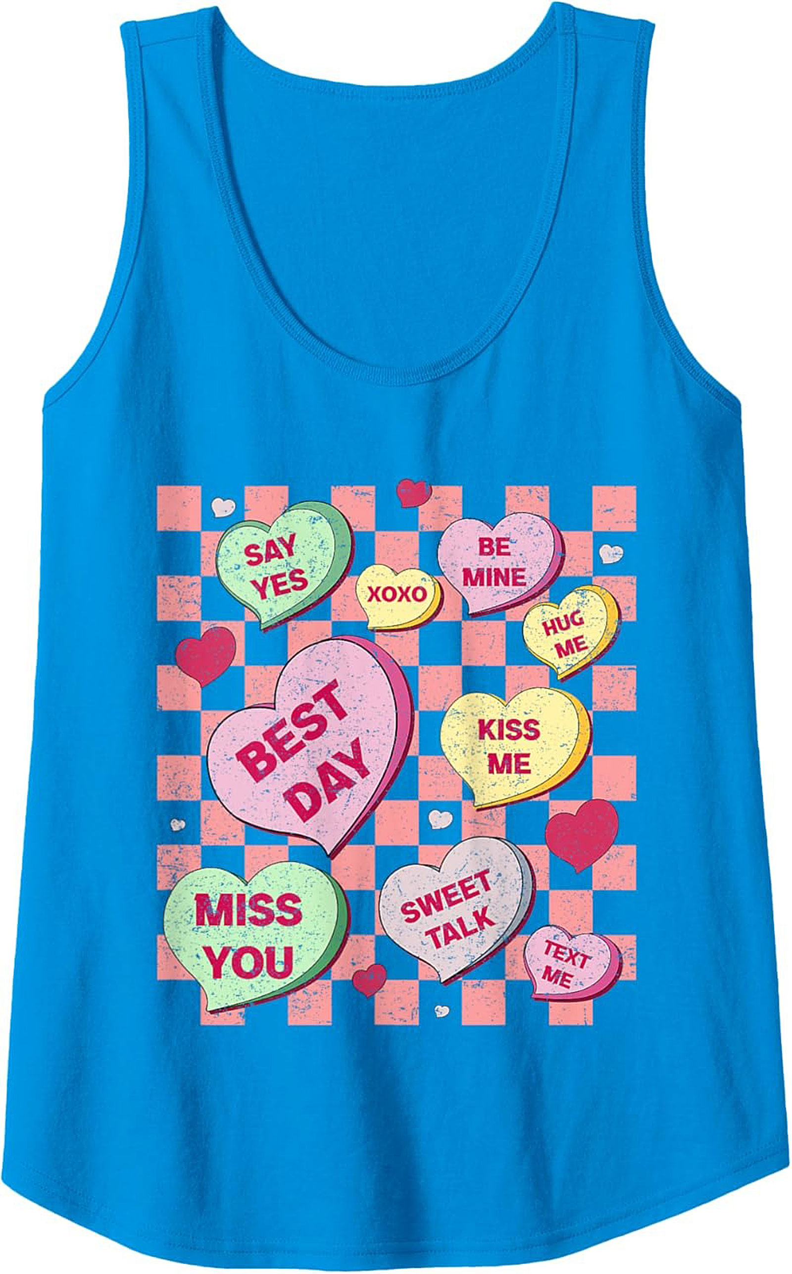 Conversation Heart Graphic Tank Sweet Retro Sleeveless Shirt