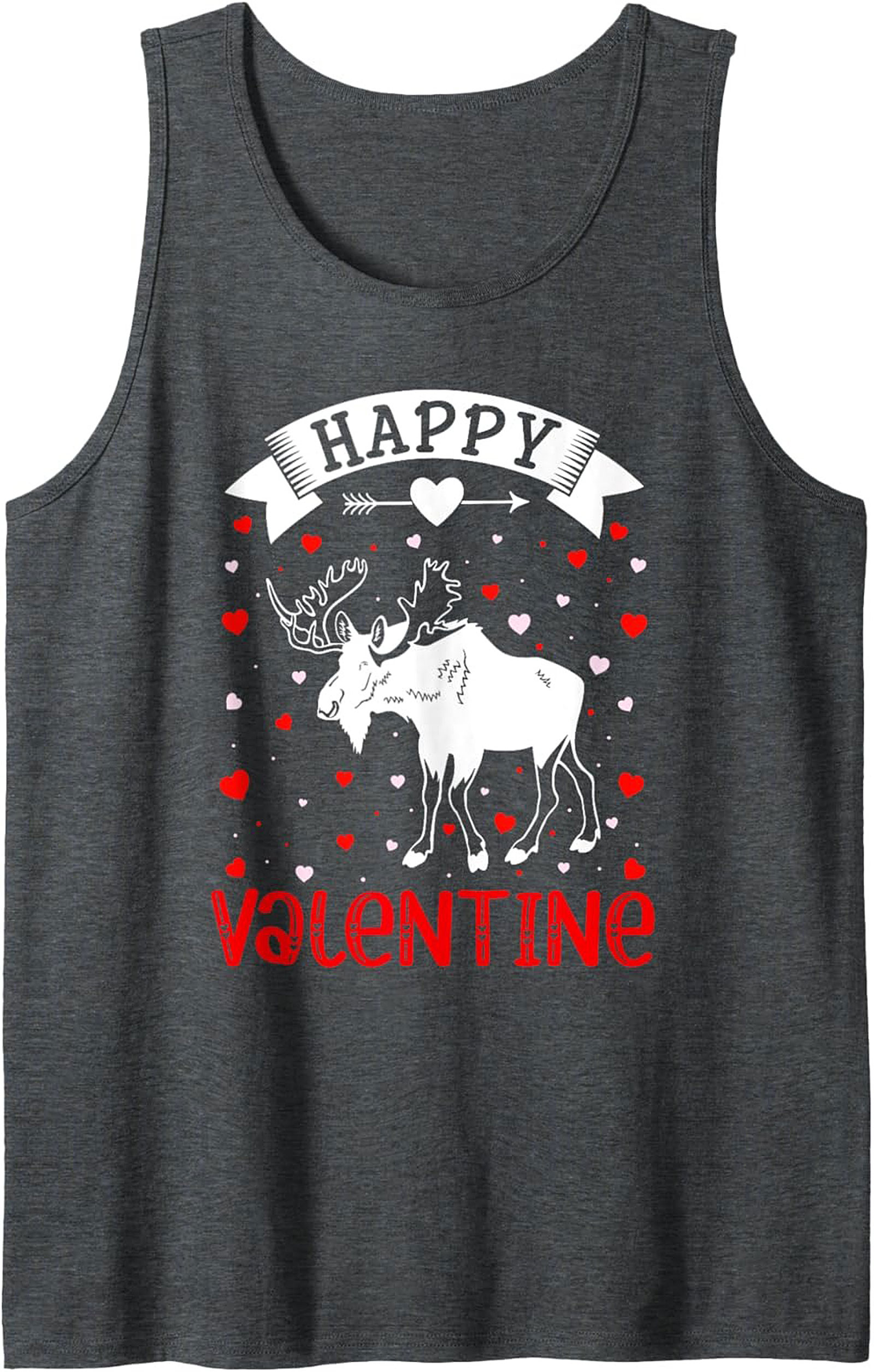 Moose Valentine Graphic Tank Top Funny Sleeveless Shirt