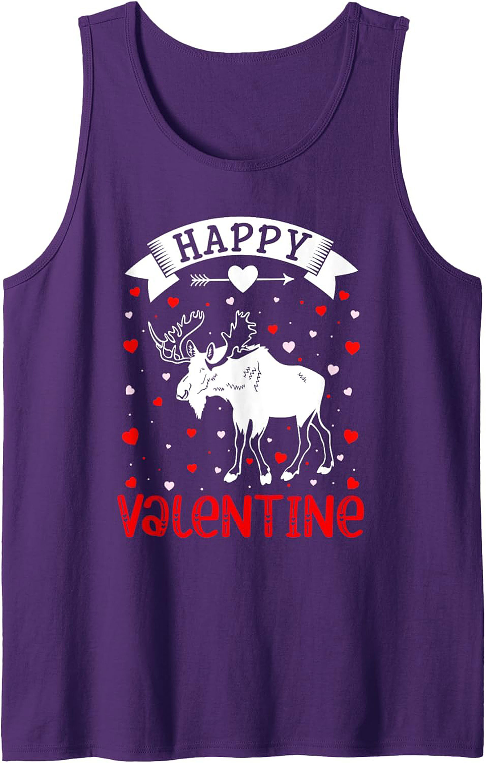 Moose Valentine Graphic Tank Top Funny Sleeveless Shirt