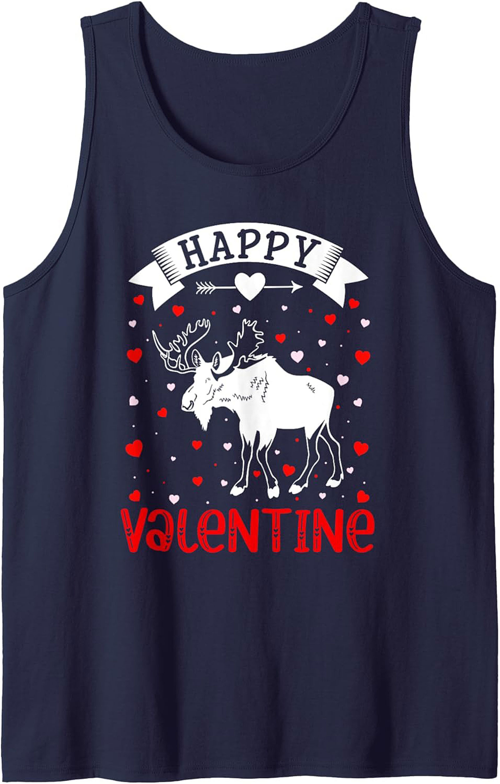 Moose Valentine Graphic Tank Top Funny Sleeveless Shirt