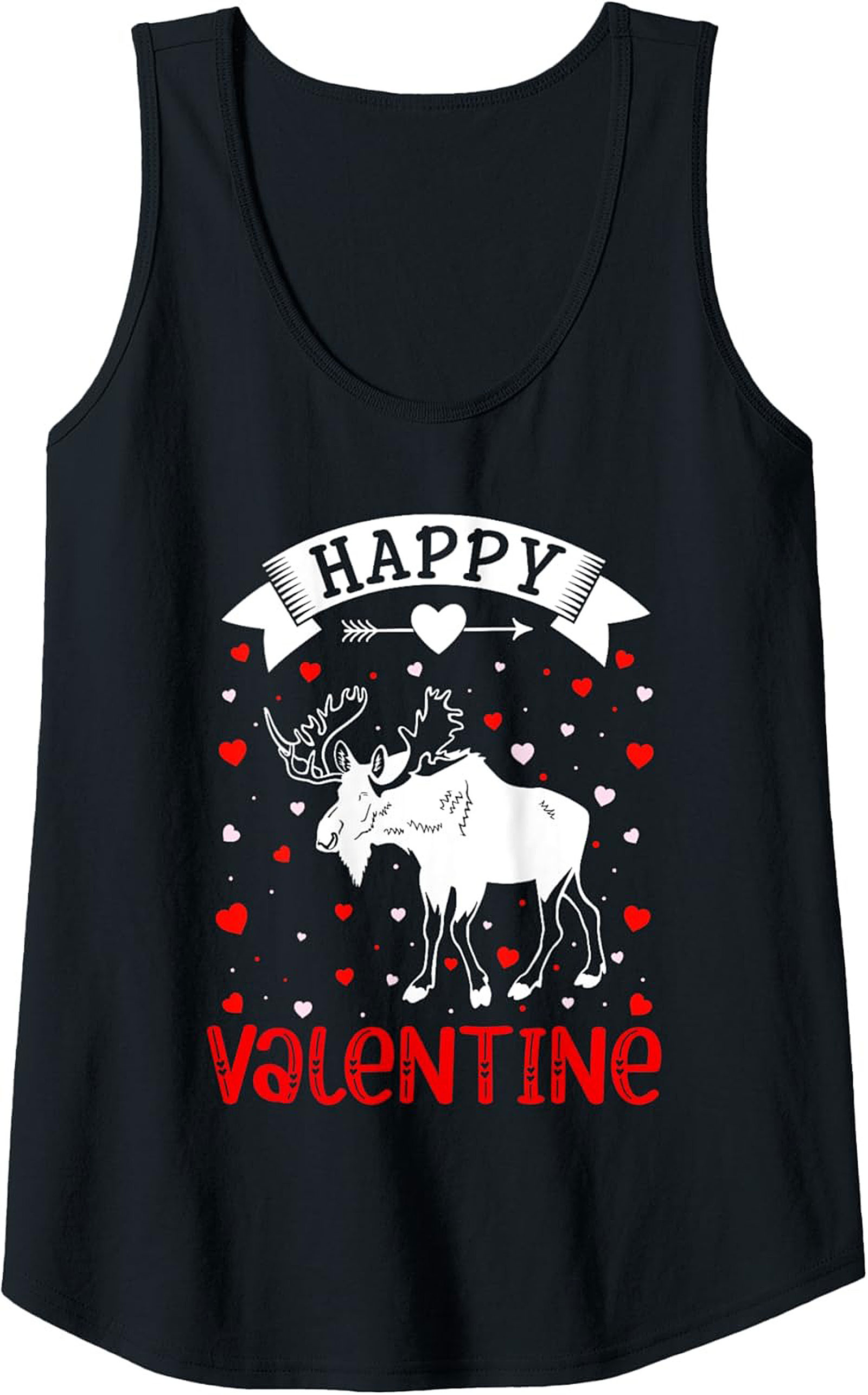Moose Valentine Graphic Tank Top Funny Sleeveless Shirt
