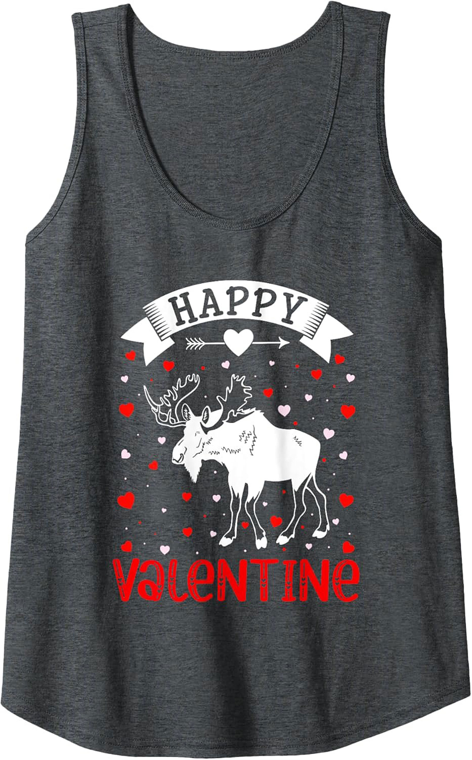 Moose Valentine Graphic Tank Top Funny Sleeveless Shirt