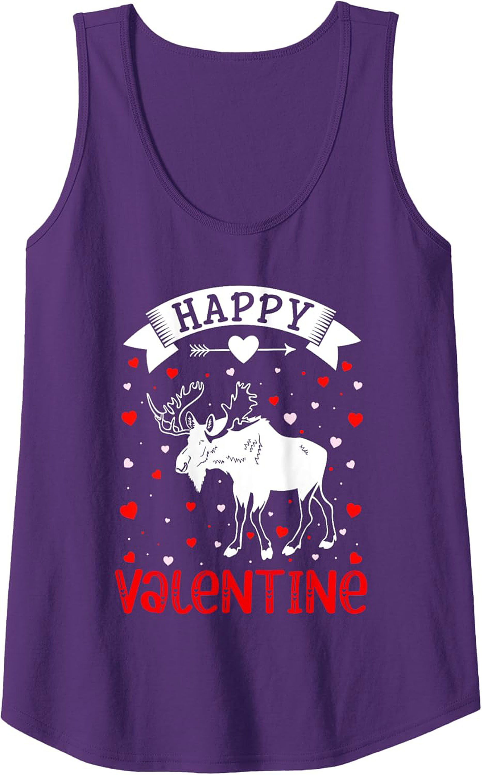 Moose Valentine Graphic Tank Top Funny Sleeveless Shirt