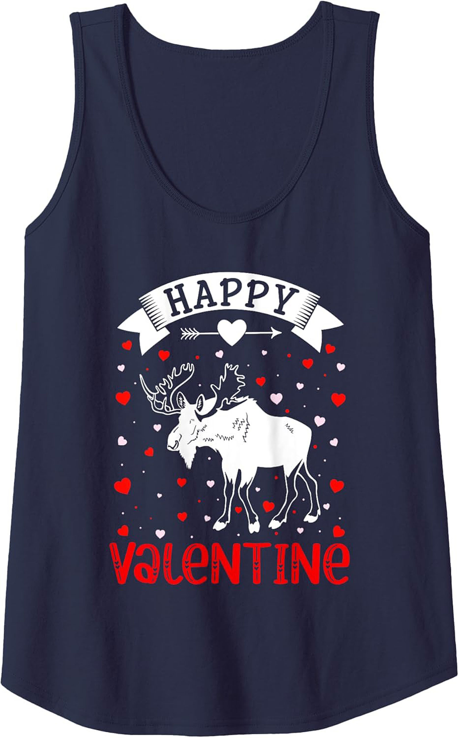 Moose Valentine Graphic Tank Top Funny Sleeveless Shirt