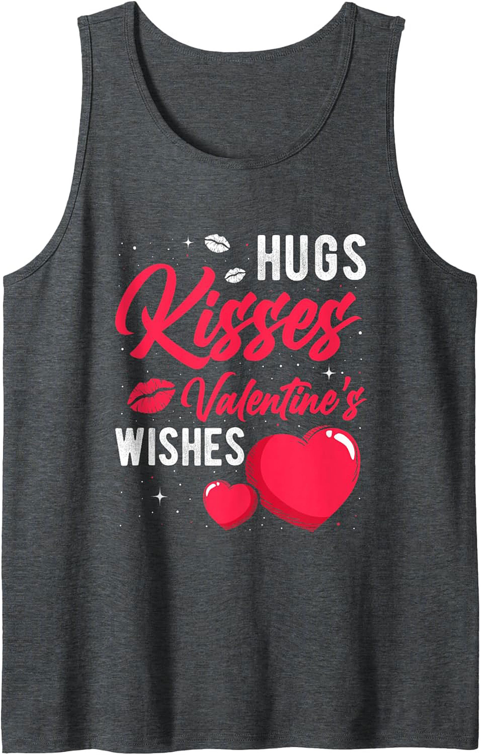 Hugs Kisses Valentine's Day Tank Top Sleeveless Shirt