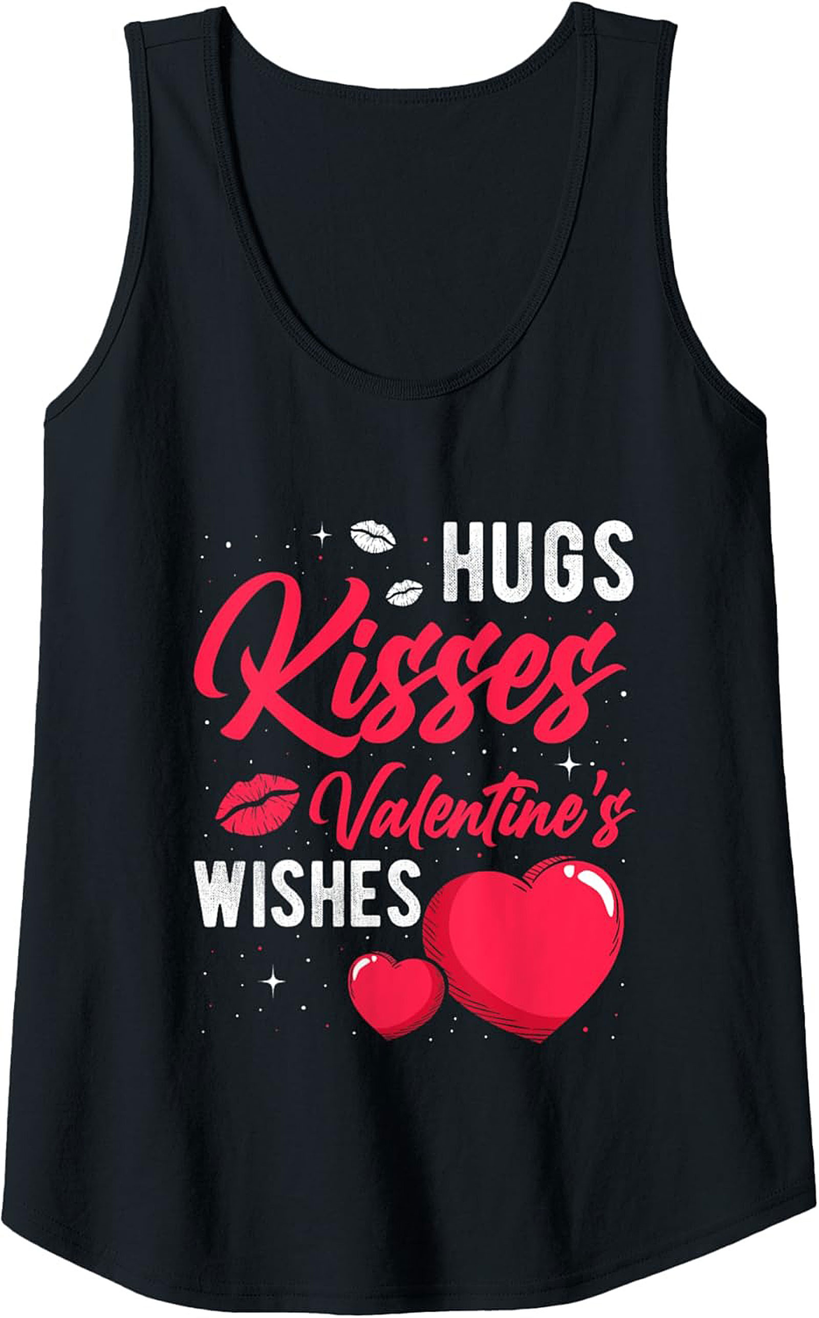 Hugs Kisses Valentine's Day Tank Top Sleeveless Shirt