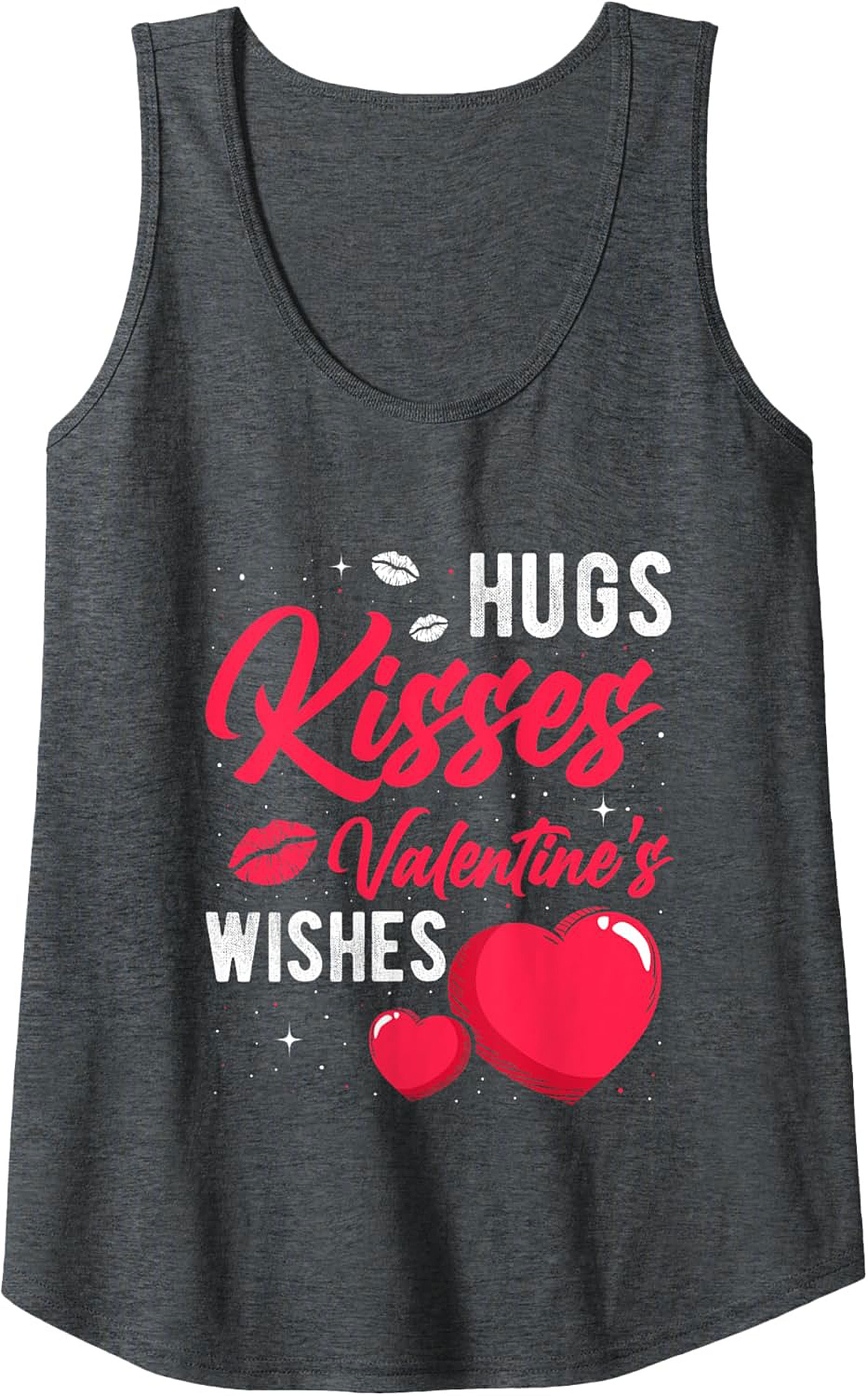 Hugs Kisses Valentine's Day Tank Top Sleeveless Shirt