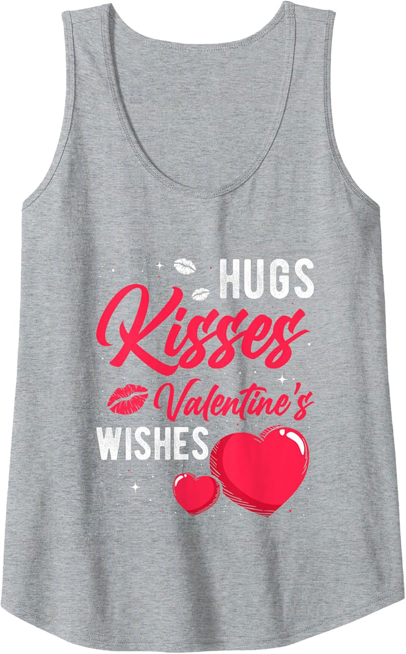 Hugs Kisses Valentine's Day Tank Top Sleeveless Shirt