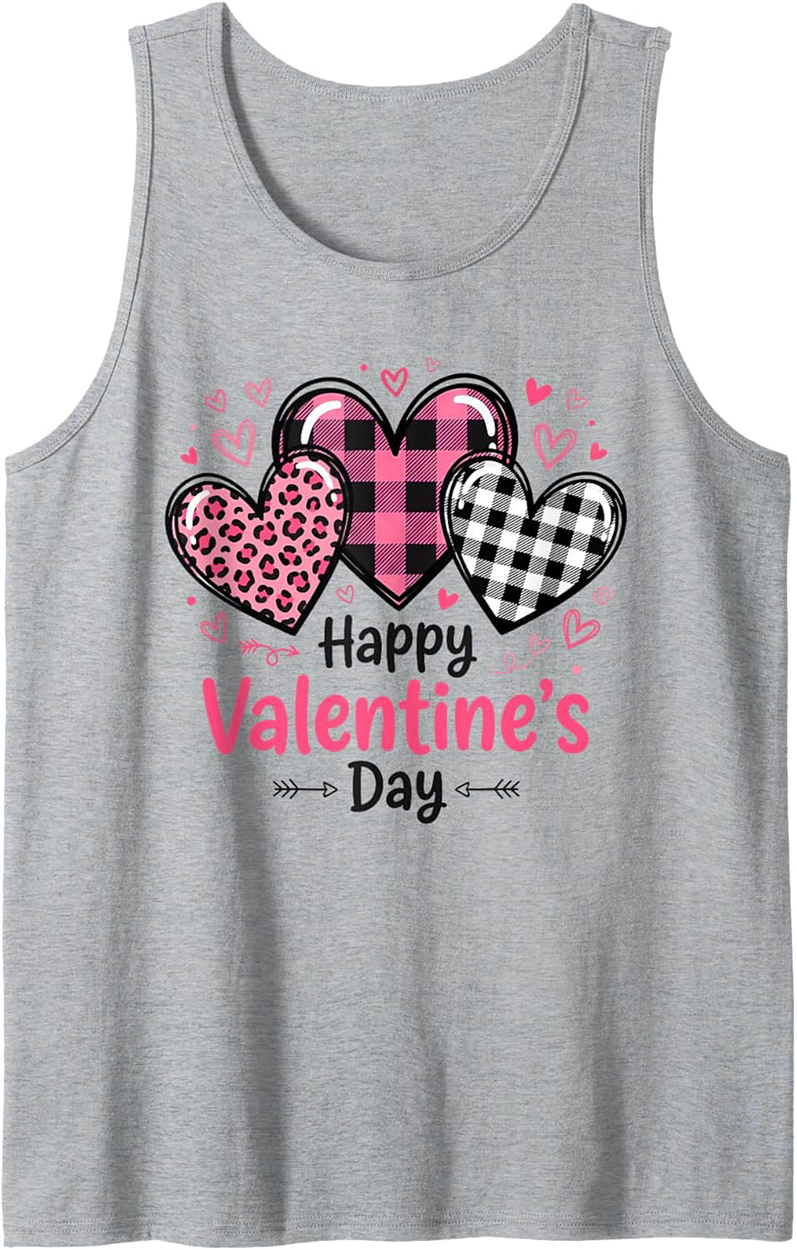 Plaid Hearts Valentine's Day Graphic Tank Unisex Fit