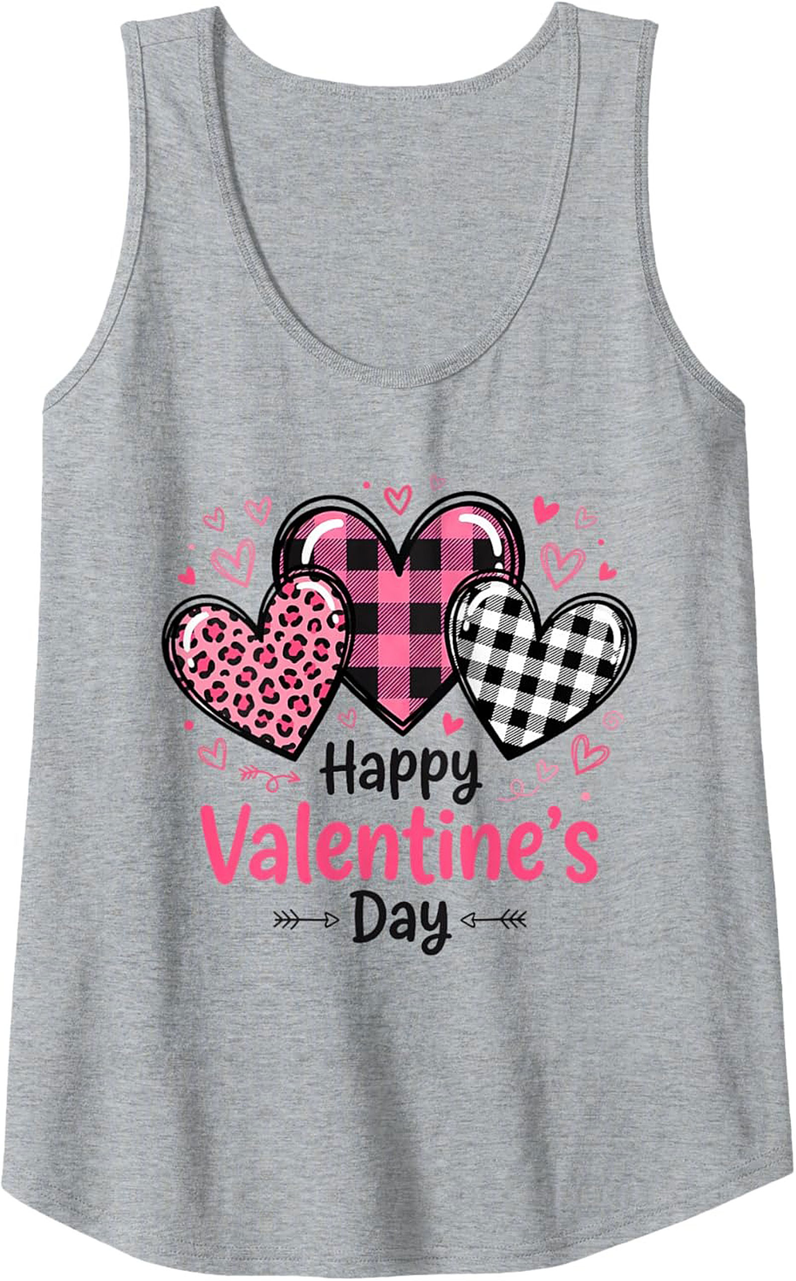Plaid Hearts Valentine's Day Graphic Tank Unisex Fit