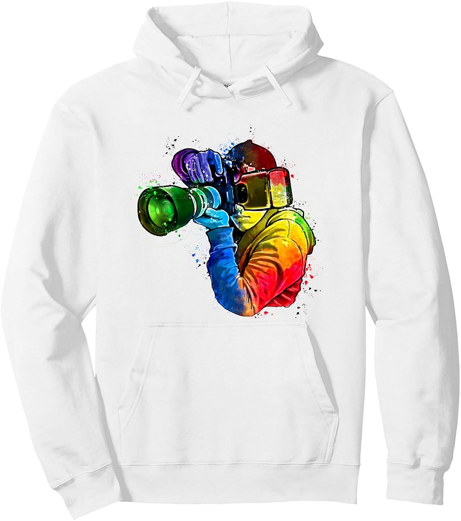 Vibrant Photographer Pullover Hoodie | Camera Art Gift