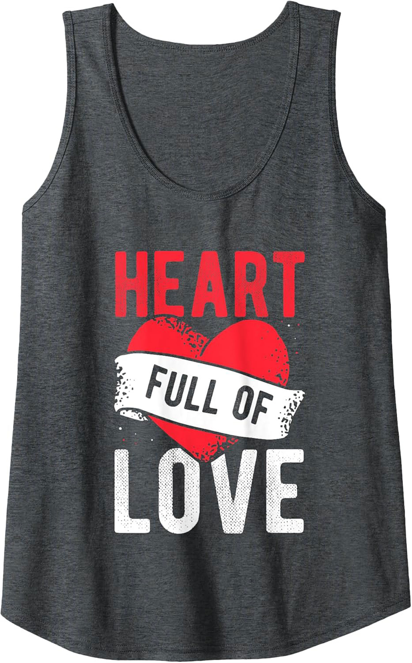 Heart Full of Love Graphic Tank Top Summer Sleeveless
