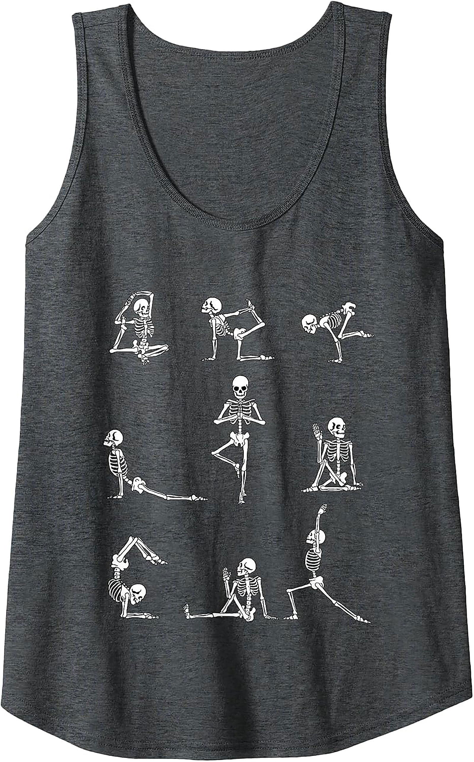 Skeleton Yoga Poses Graphic Tank Unisex Workout Sleeveless Shirt