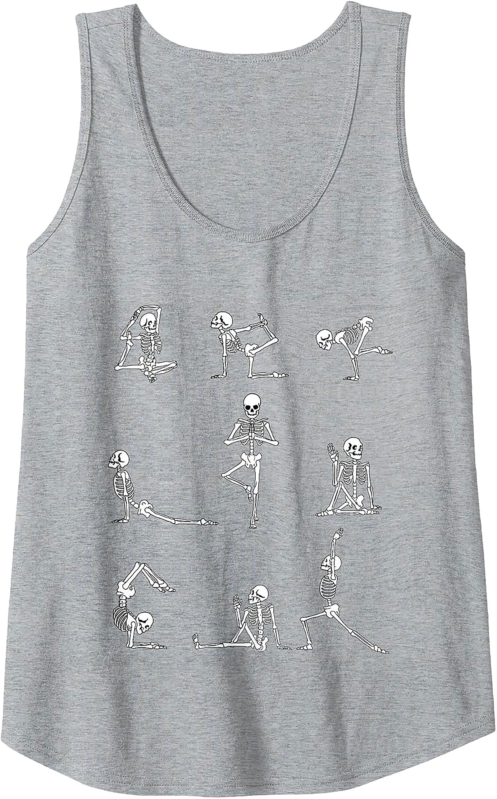 Skeleton Yoga Poses Graphic Tank Unisex Workout Sleeveless Shirt