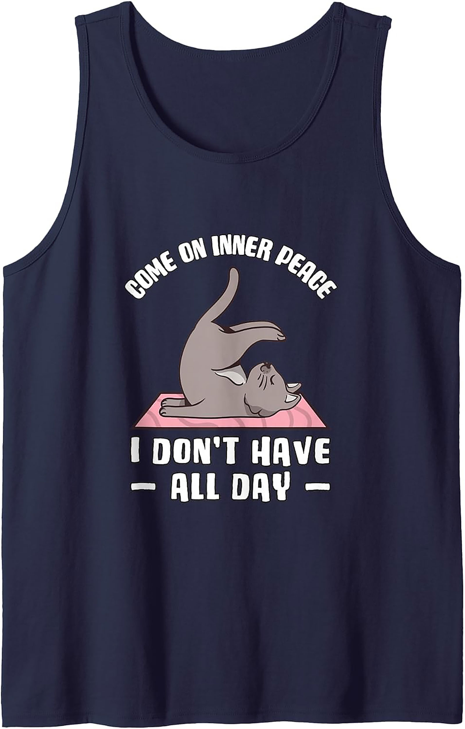 Funny Cat Yoga Tank Top Inner Peace Sleeveless Shirt