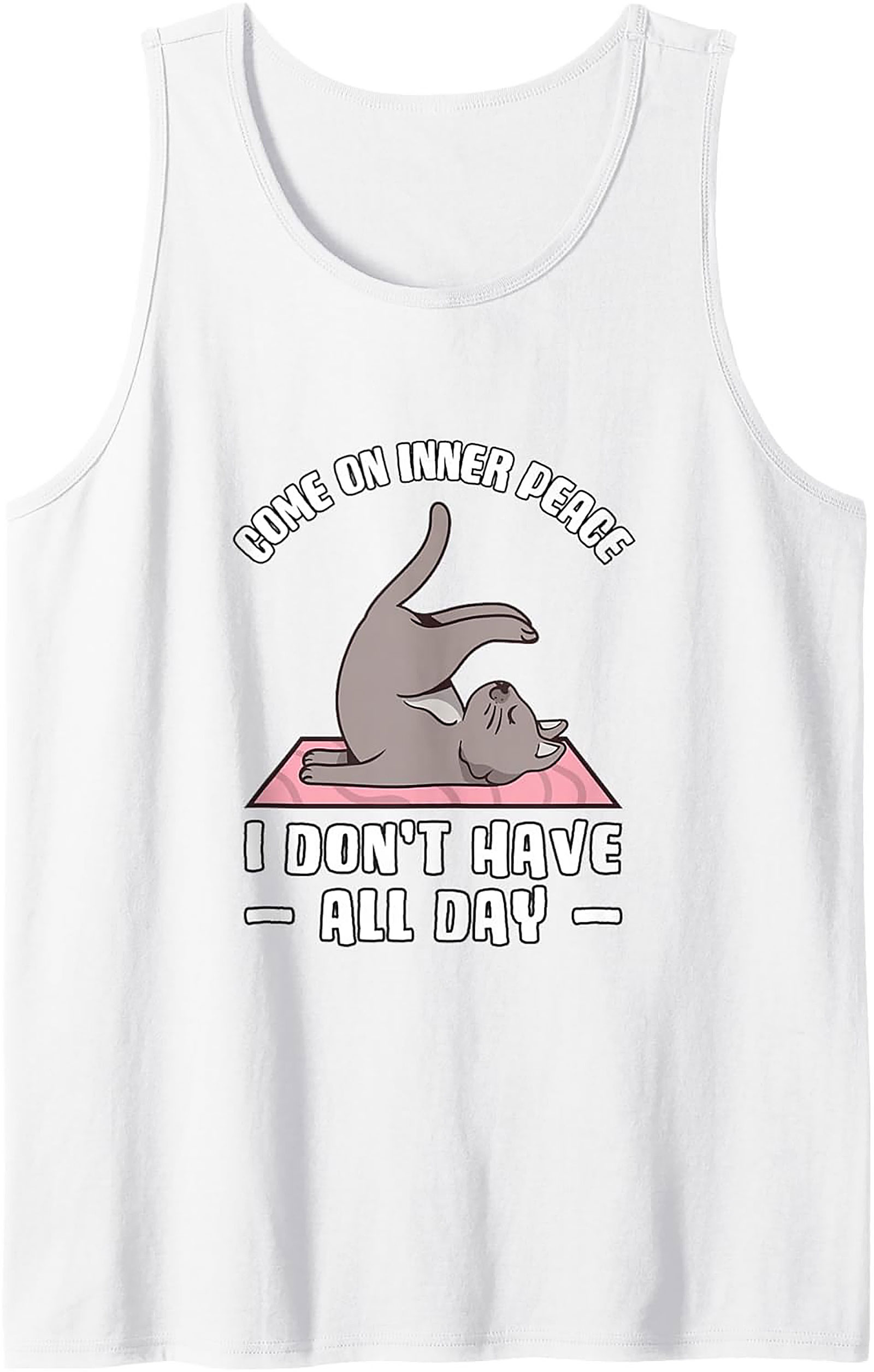 Funny Cat Yoga Tank Top Inner Peace Sleeveless Shirt