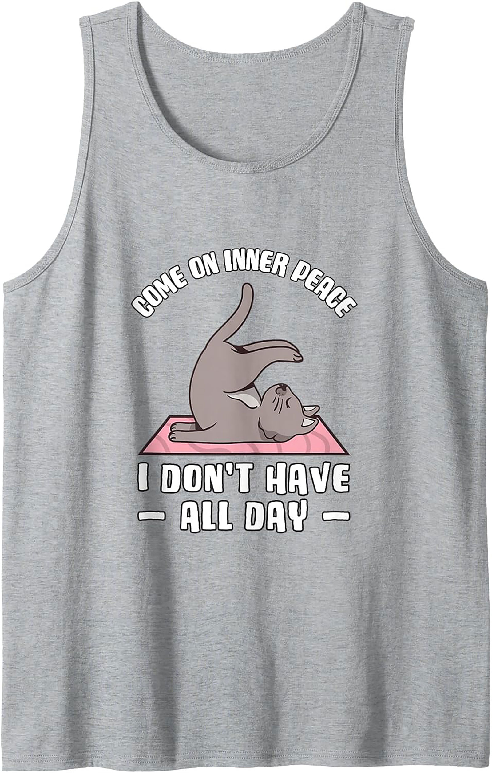 Funny Cat Yoga Tank Top Inner Peace Sleeveless Shirt