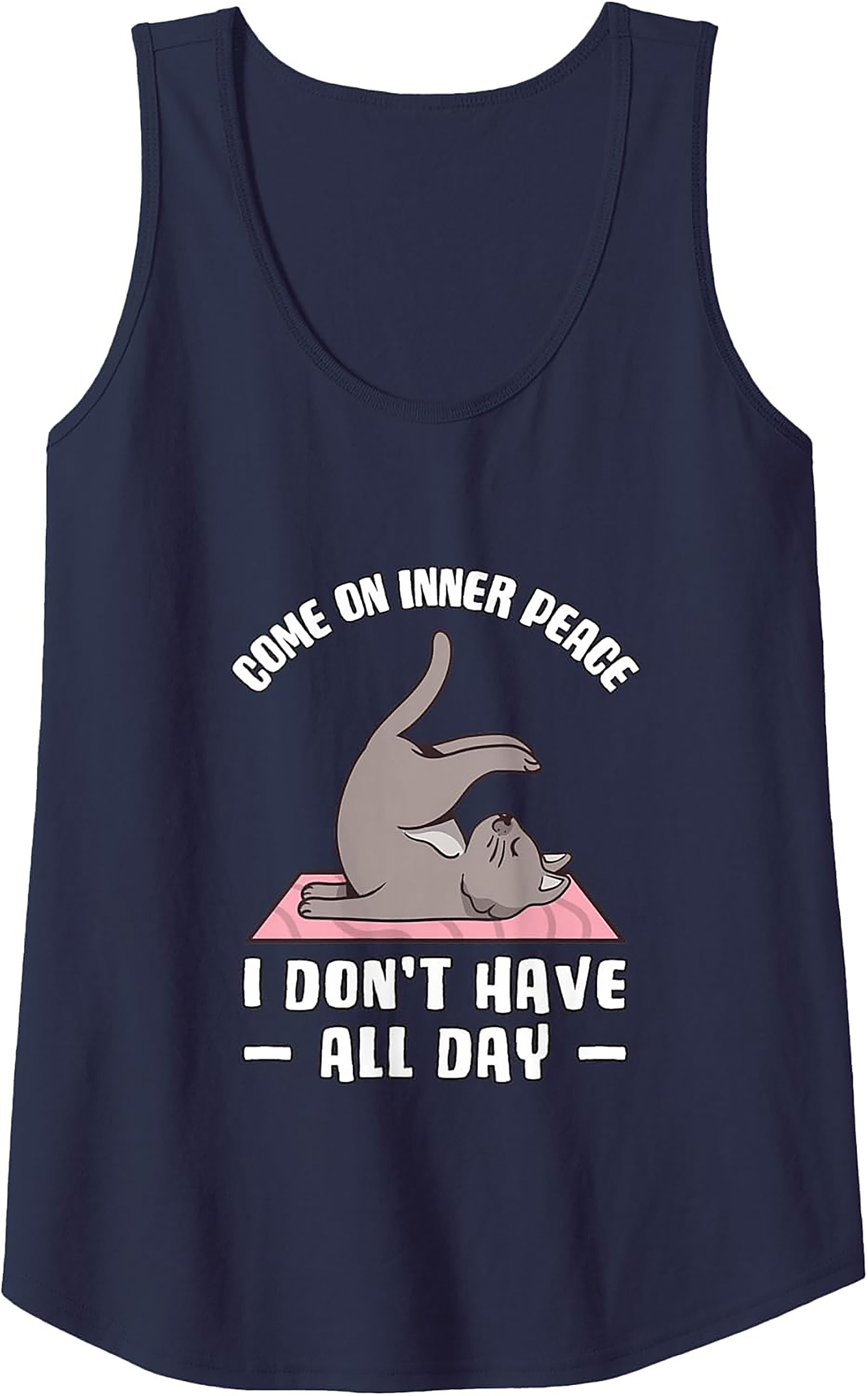 Funny Cat Yoga Tank Top Inner Peace Sleeveless Shirt