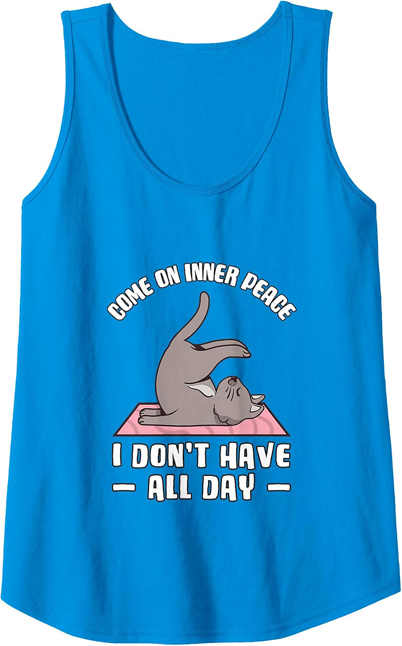Funny Cat Yoga Tank Top Inner Peace Sleeveless Shirt