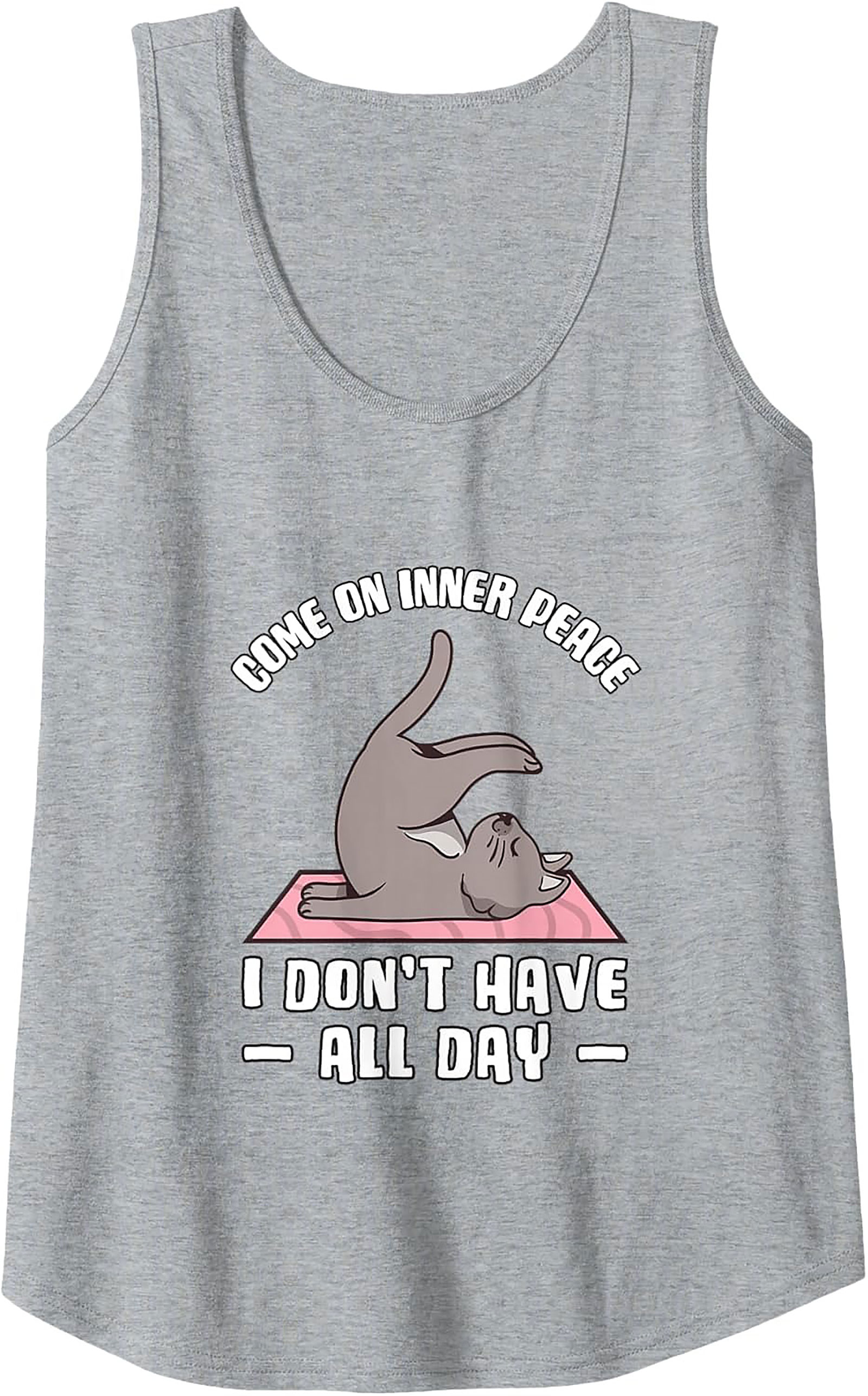 Funny Cat Yoga Tank Top Inner Peace Sleeveless Shirt