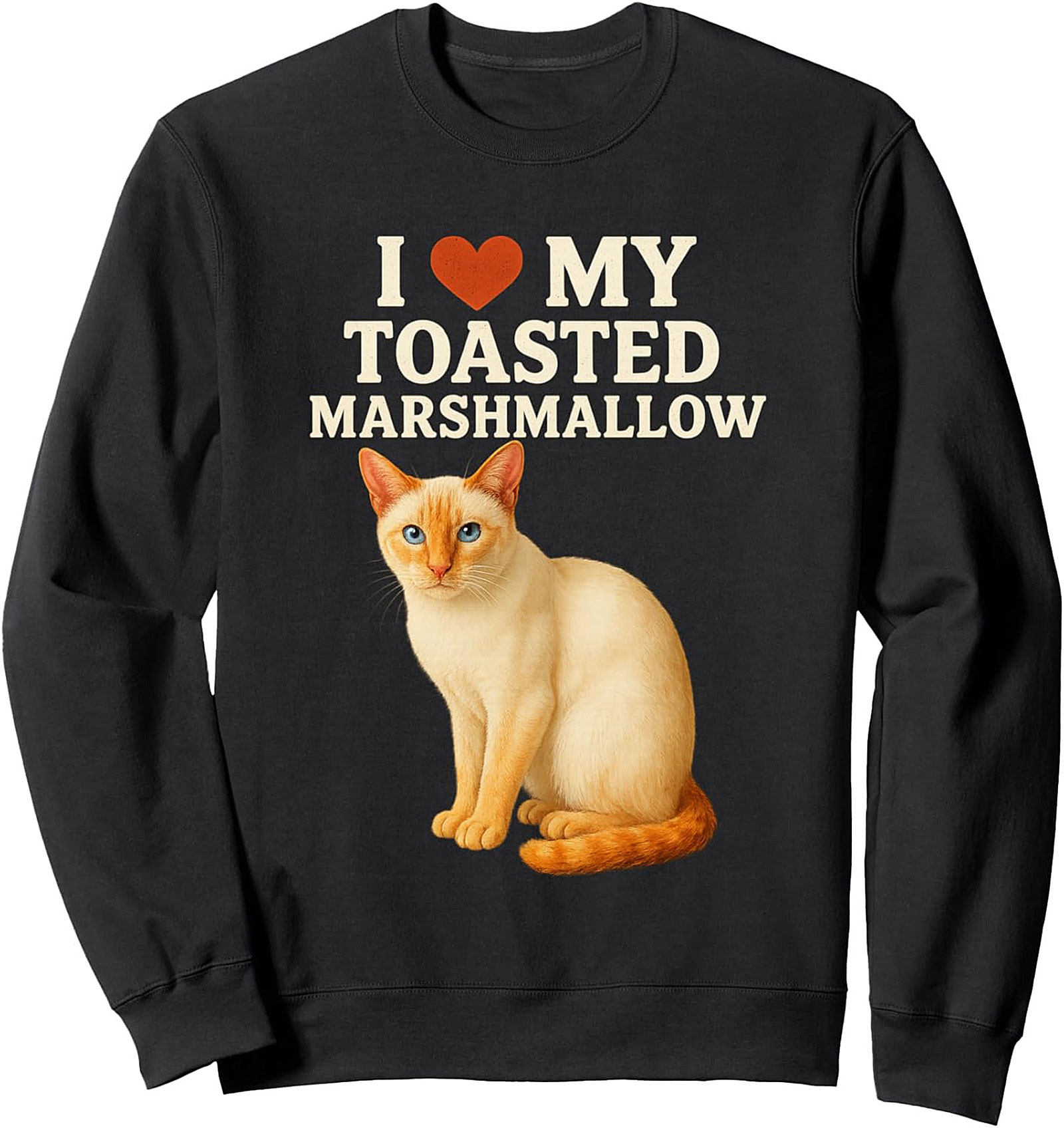 Toasted Marshmallow Cat Crewneck Sweatshirt Cozy Gift