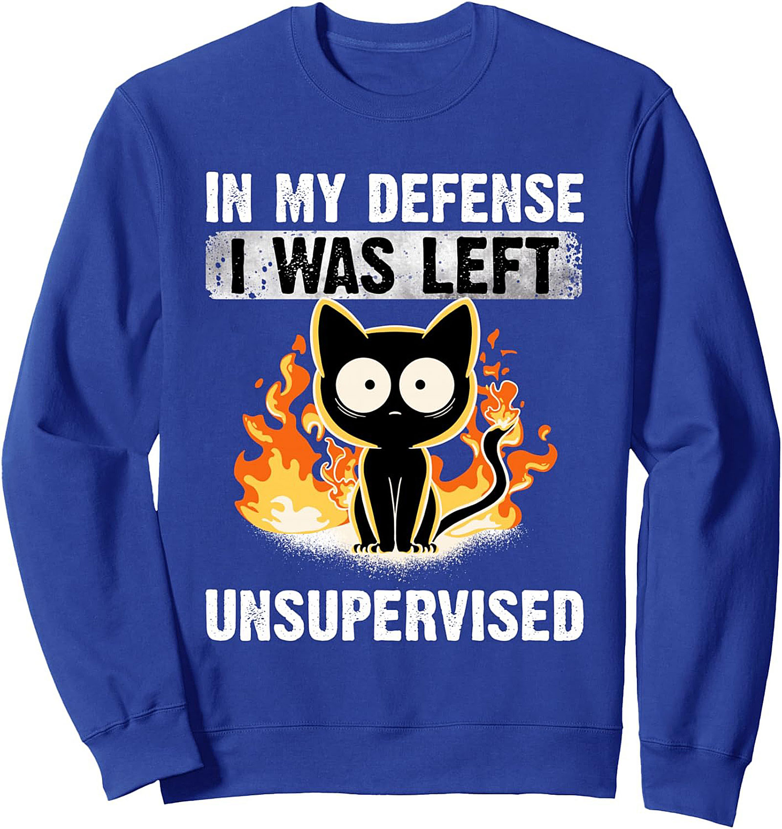 Sarcastic Cat Crewneck Sweatshirt Unsupervised Pullover