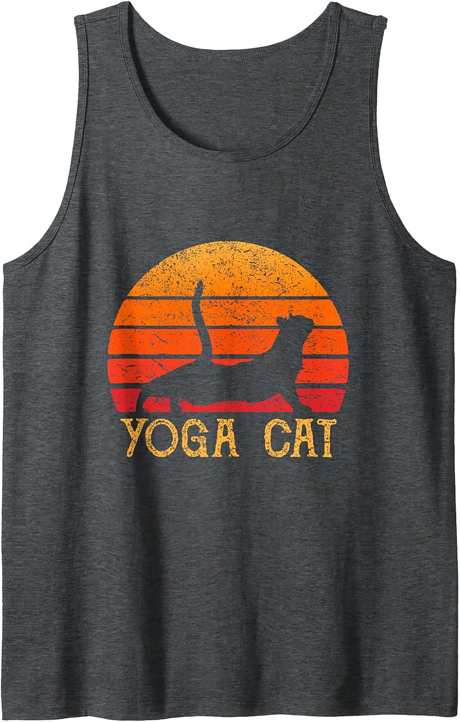 Yoga Cat Tank Top Retro Unisex Graphic Sleeveless Shirt