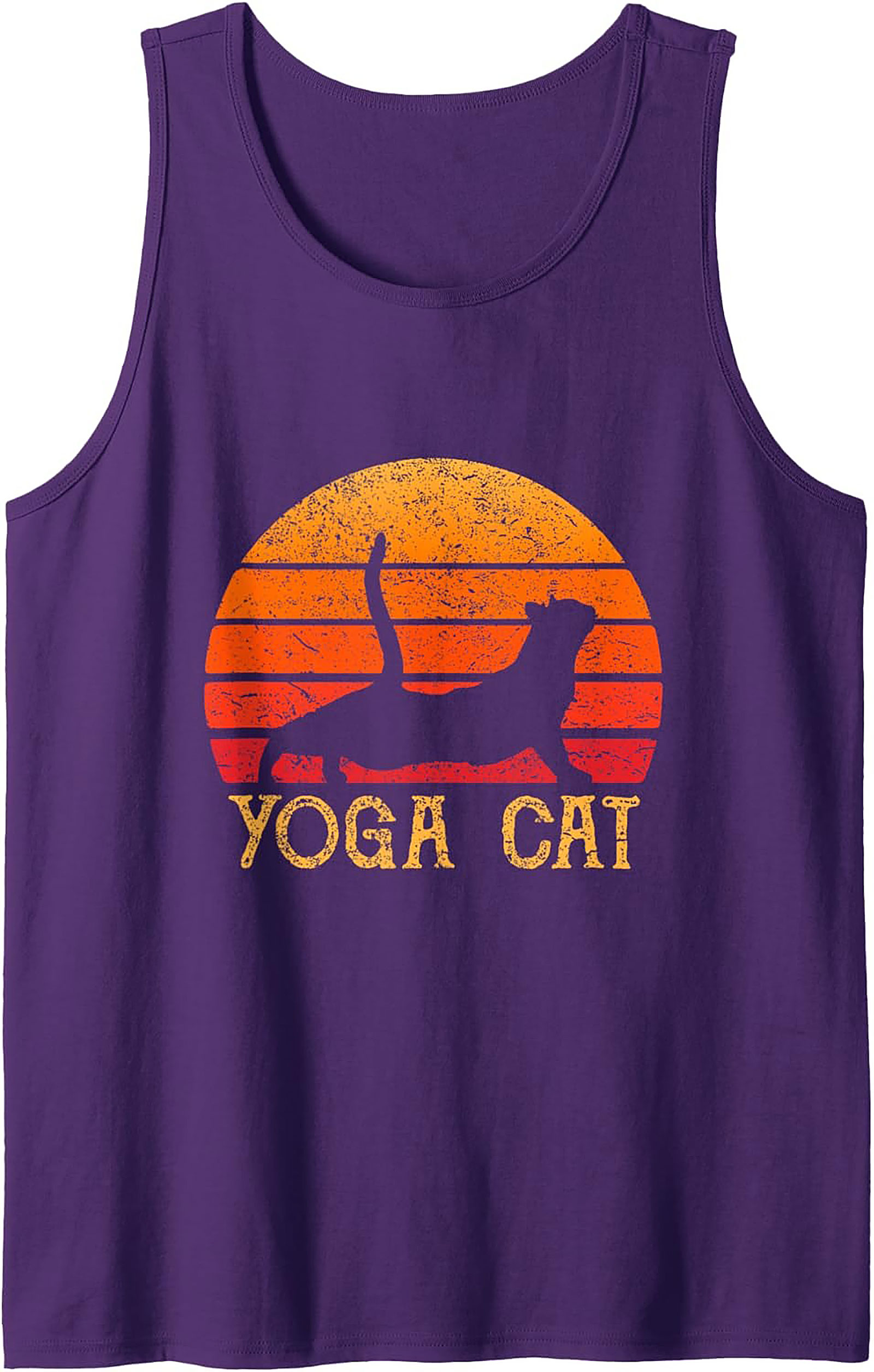 Yoga Cat Tank Top Retro Unisex Graphic Sleeveless Shirt