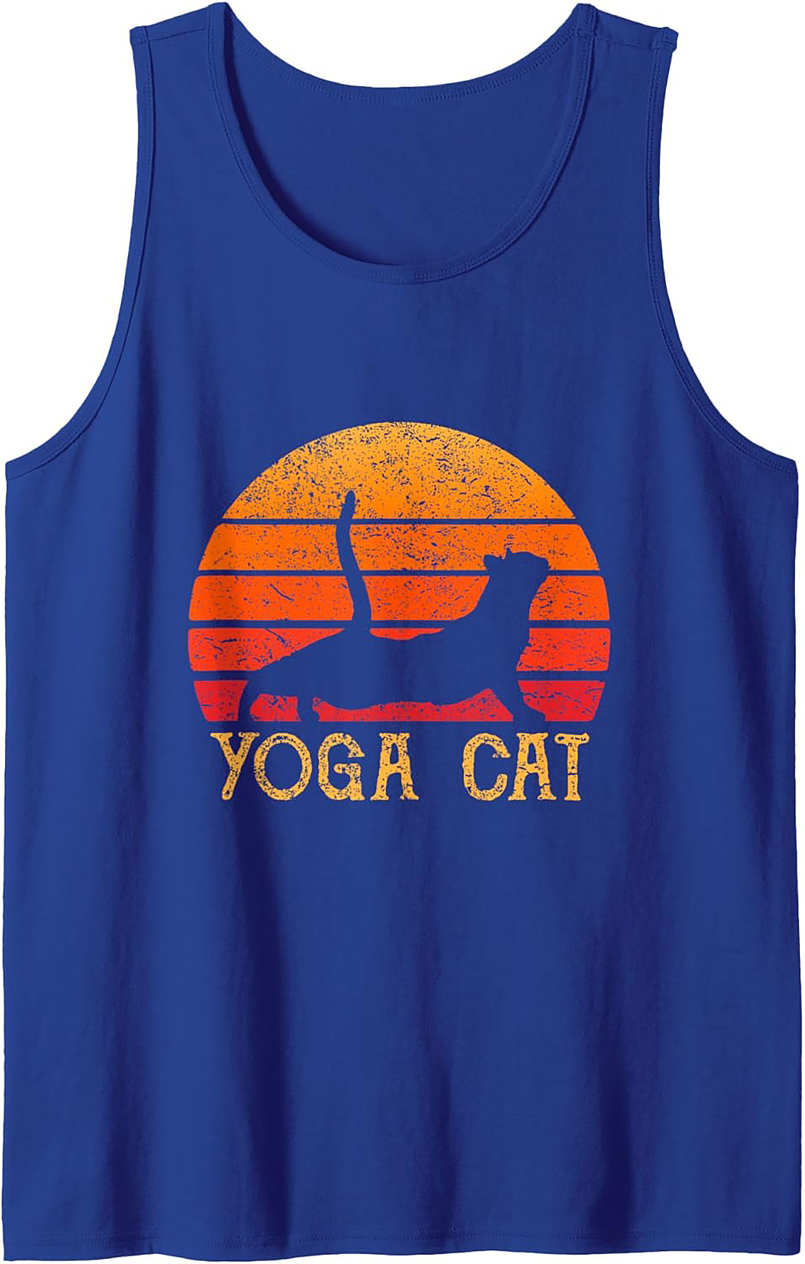 Yoga Cat Tank Top Retro Unisex Graphic Sleeveless Shirt