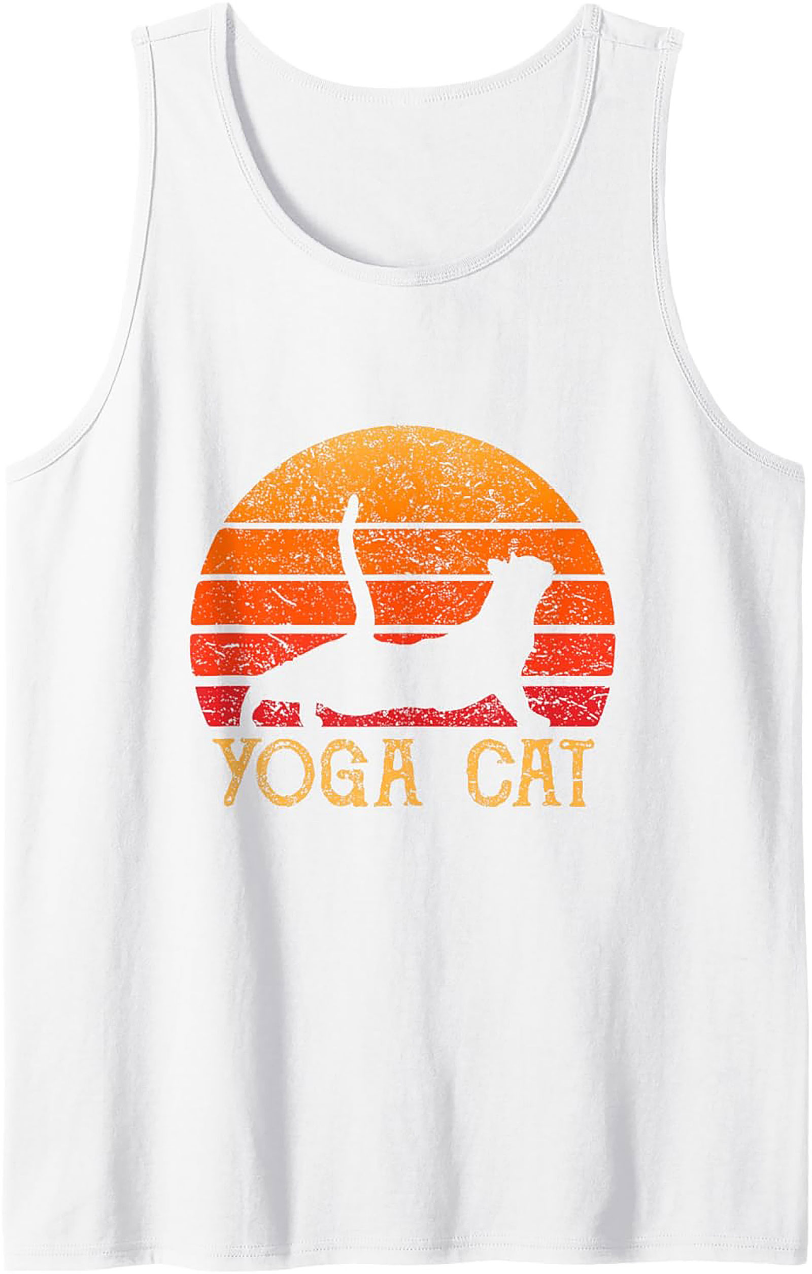 Yoga Cat Tank Top Retro Unisex Graphic Sleeveless Shirt