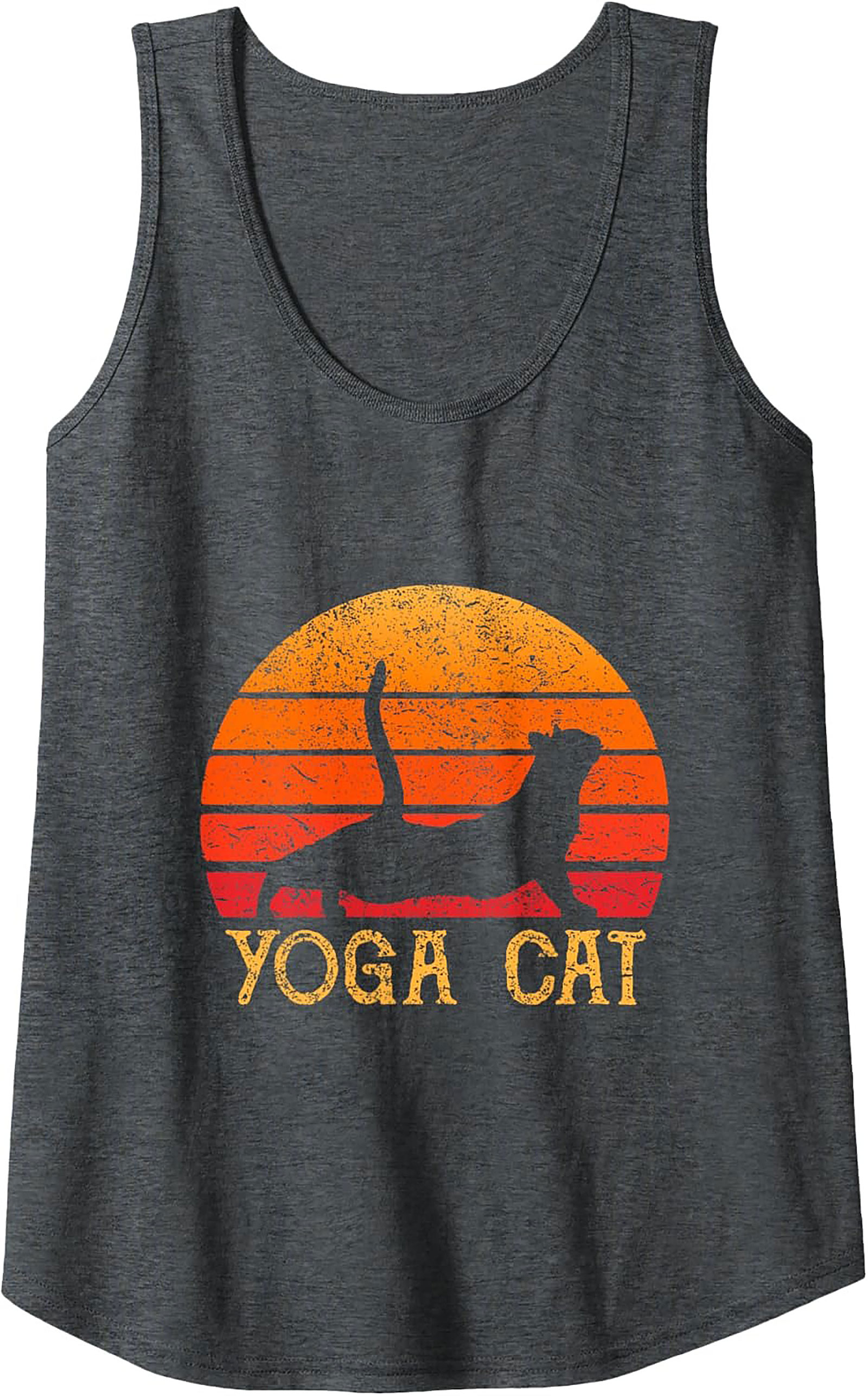 Yoga Cat Tank Top Retro Unisex Graphic Sleeveless Shirt