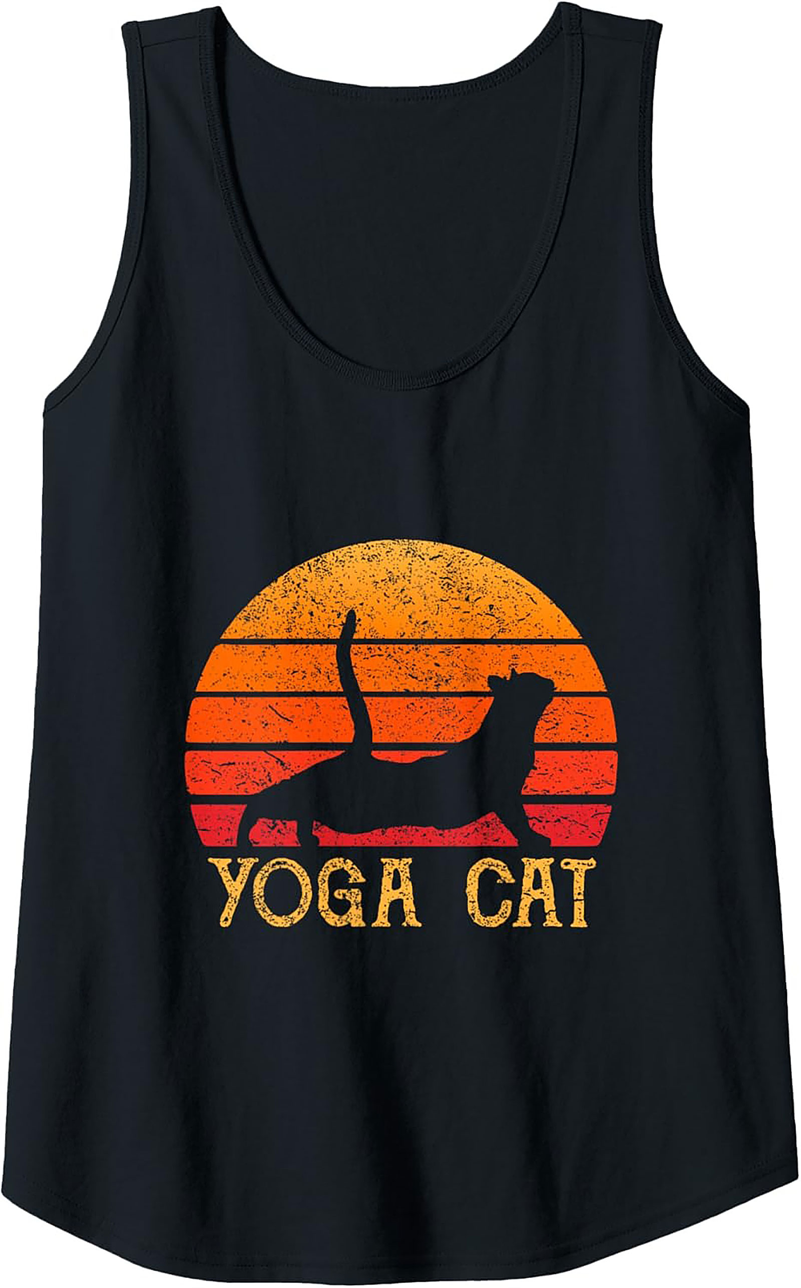 Yoga Cat Tank Top Retro Unisex Graphic Sleeveless Shirt