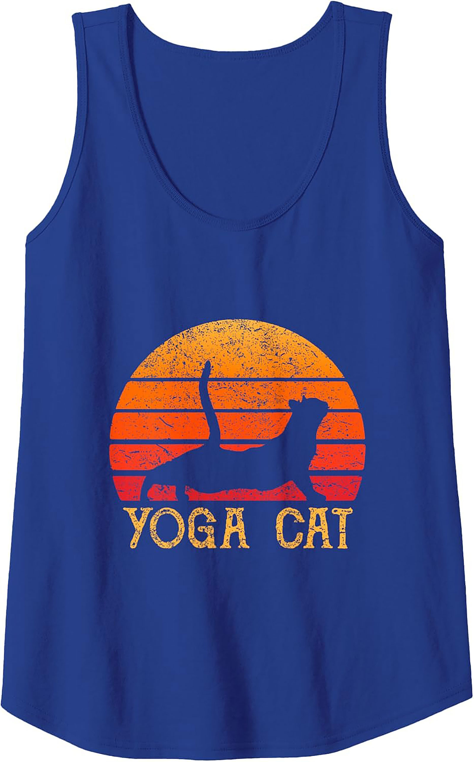 Yoga Cat Tank Top Retro Unisex Graphic Sleeveless Shirt