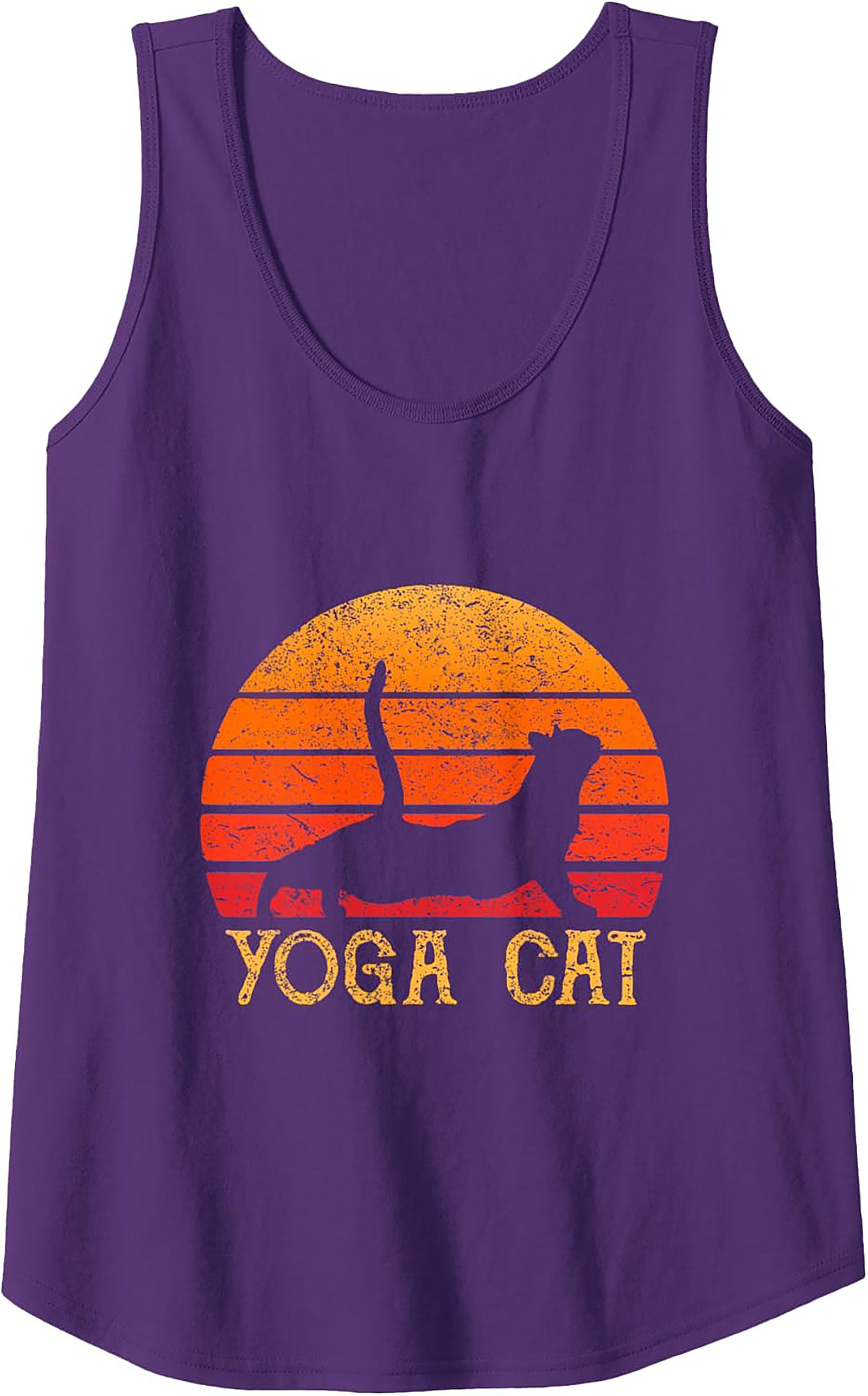 Yoga Cat Tank Top Retro Unisex Graphic Sleeveless Shirt