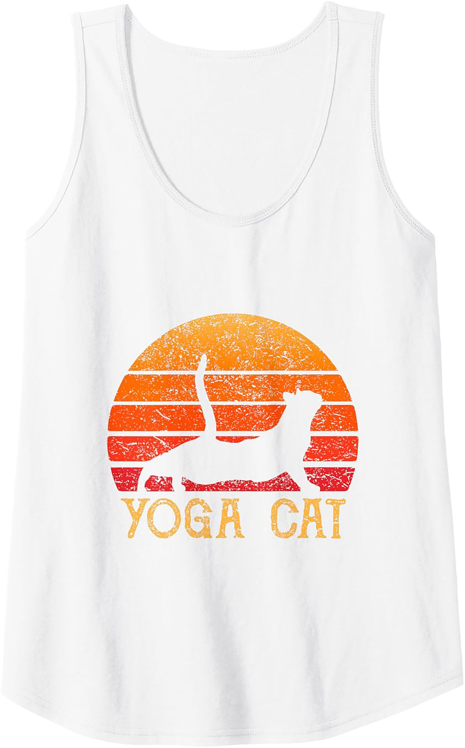 Yoga Cat Tank Top Retro Unisex Graphic Sleeveless Shirt