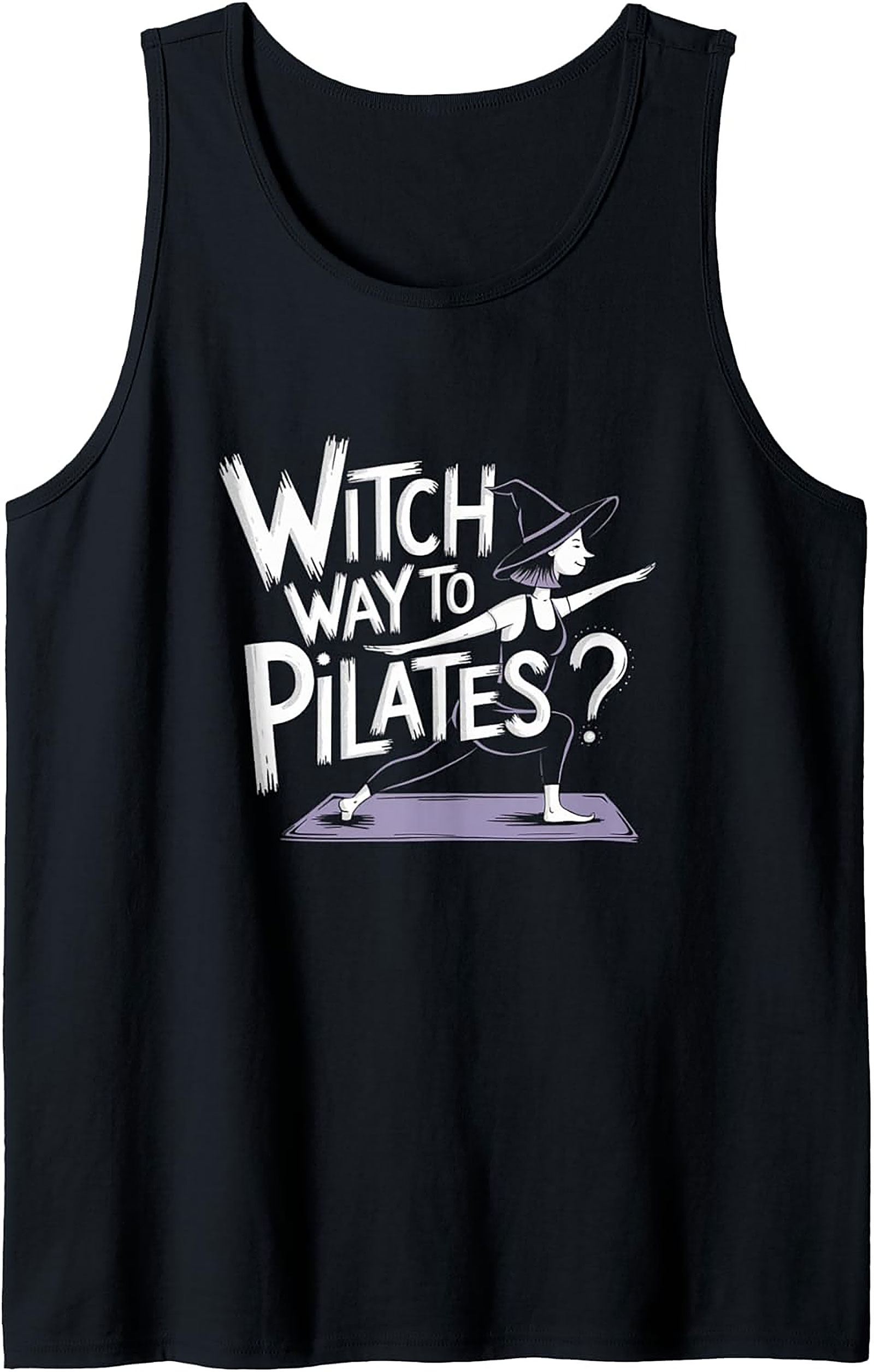 Witch Way To Pilates Funny Graphic Tank Sleeveless Shirt