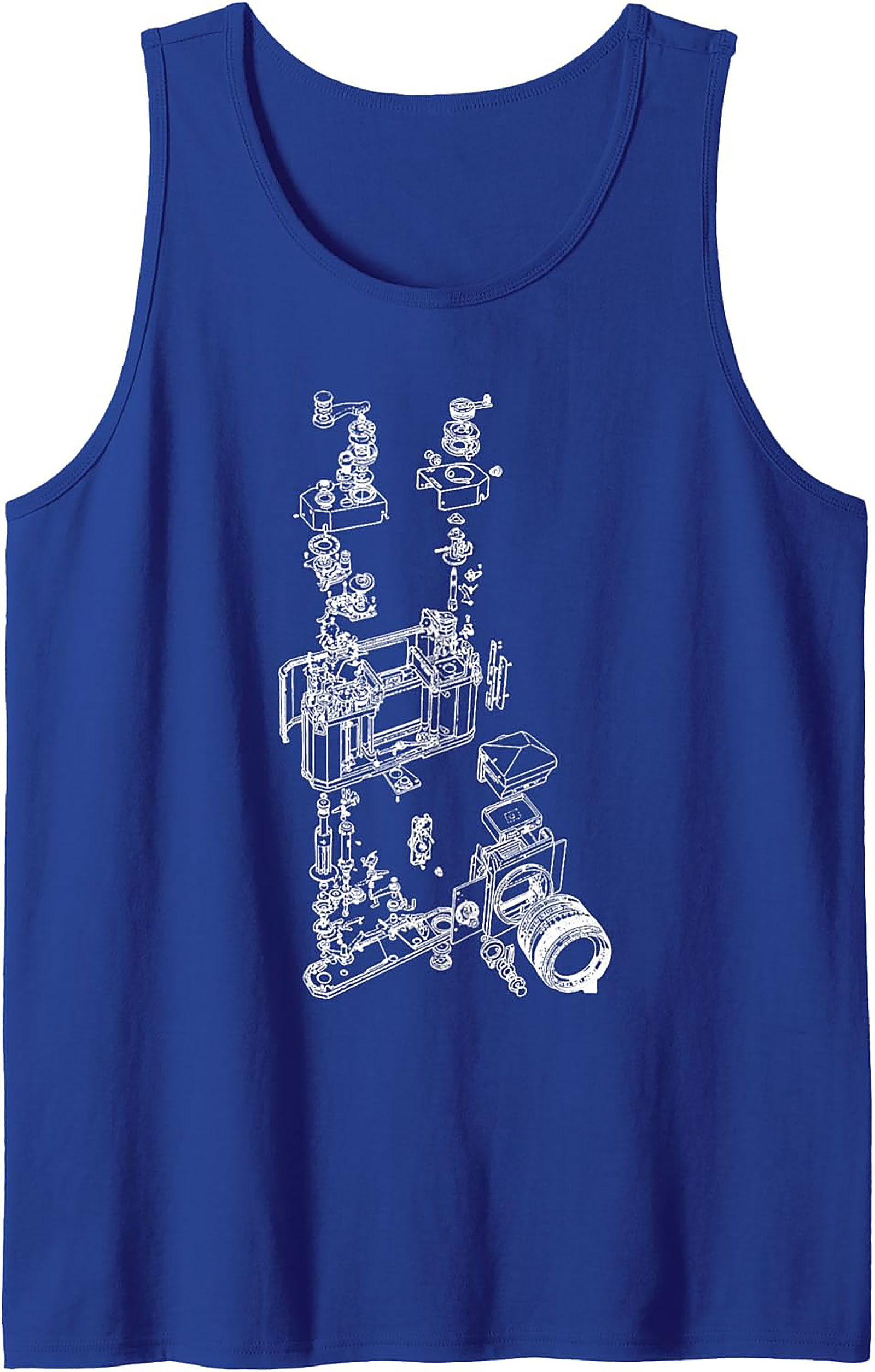 Vintage Camera Blueprint Tank Top | Photographer Gift