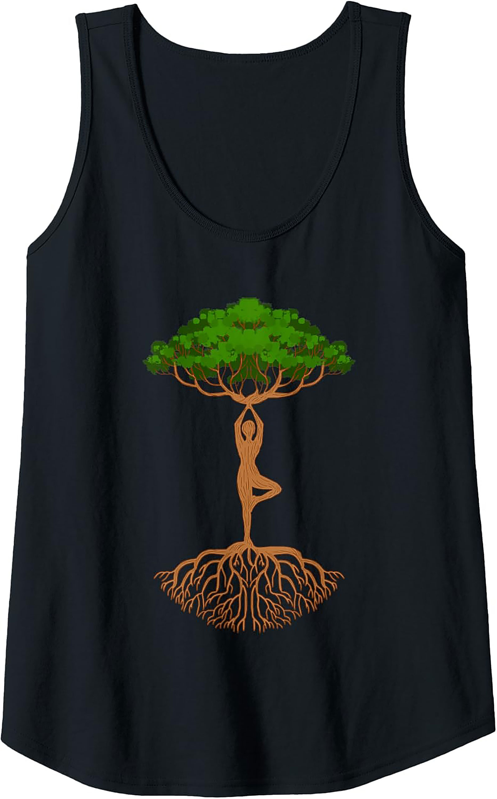 Yoga Tree Pose Tank Top Grounded Graphic Sleeveless Shirt